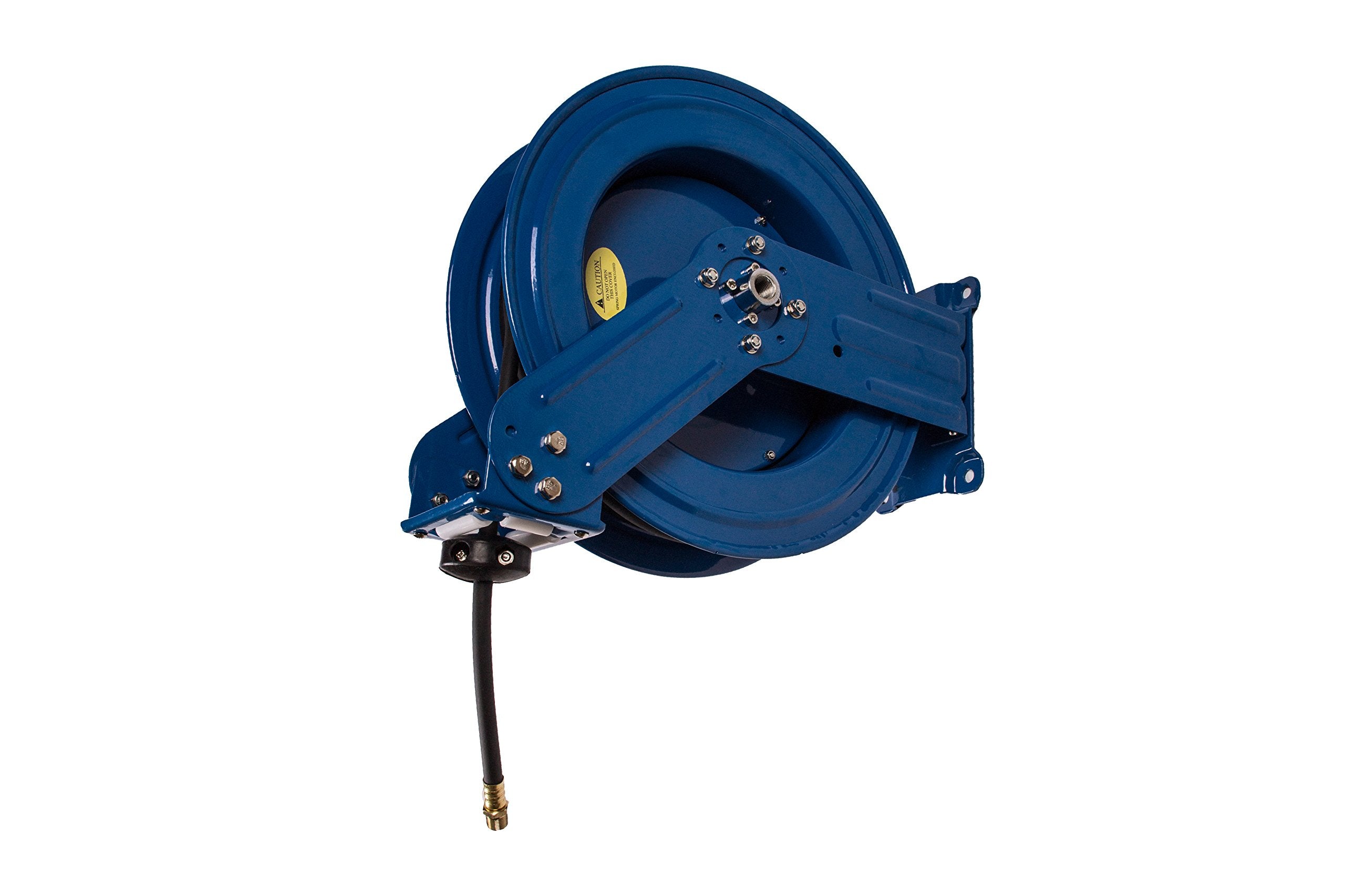 3/8" by Rapidair 50' Dual Arm Auto Rewind Hose Reel, 3/8 I.D x 50', Blue