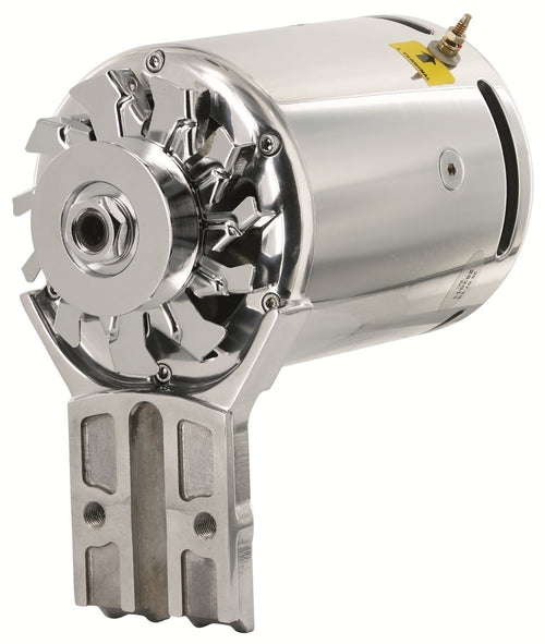 Alternator Powermaster 282011-2 Polish (PowerGEN Flat Head Front Mating '39-'48 90A 12V with Lamp Term)