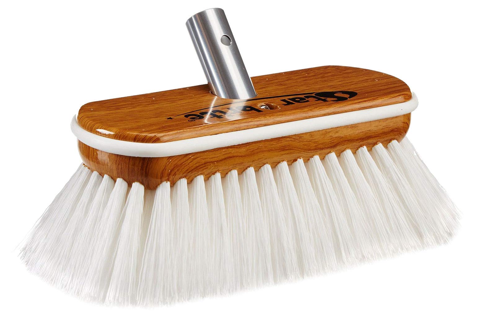8" STAR BRITE Premium Cleaning Brush – Synthetic Wood Block with High-Density Star Prene Fibers for Boat Decks, Docks & Tough Surfaces – Fits Extend-A-Brush Handles – Stiff Bristle, White (040172)