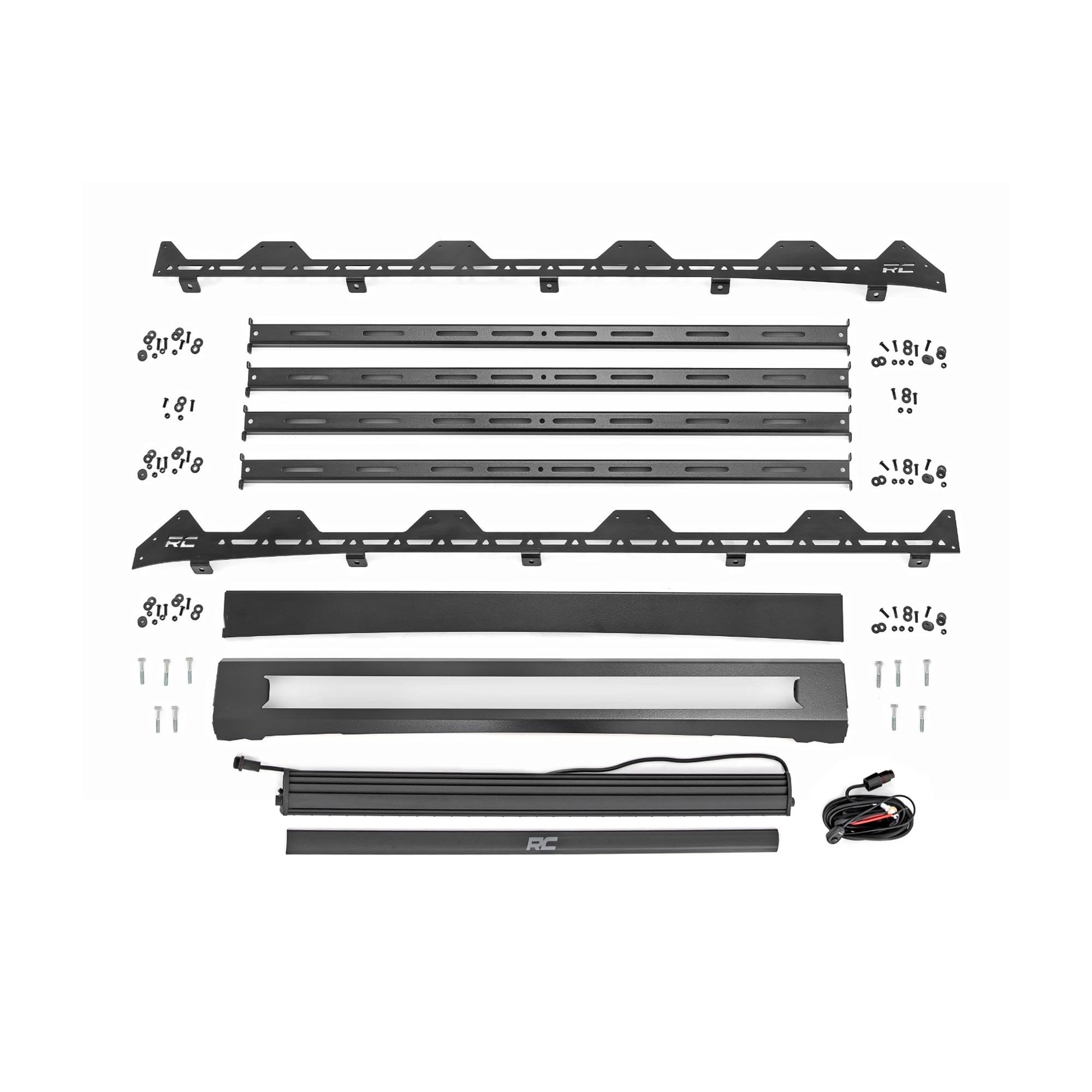 Rough Country Roof Rack with 210W 40" LED Combo Beam for 2024+ Polaris Xpedition ADV 5 - Modular UTV Roof Cargo Rack with Rugged, Trail-Ready Design