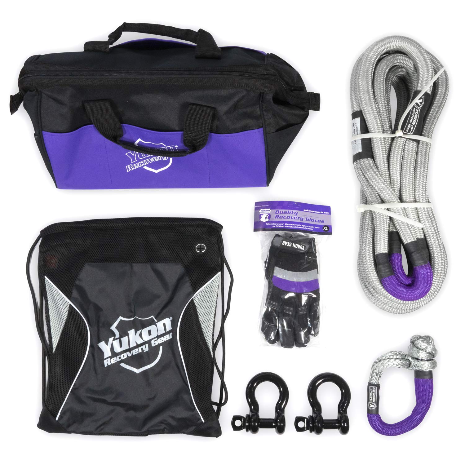 Recovery Gear Yukon Kit with 7/8, 30-Foot Long Kinetic Rope, Shackles, & More