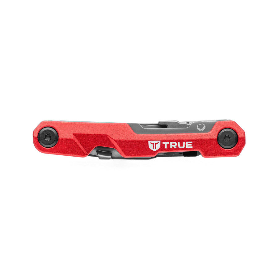 Titanium Block Multitool TRUE | 5-in-1 Compact Multitool with a Locking Driver, Folding Tanto Blade, Bottle Opener, Flat Edge Scraper and Pocket Clip