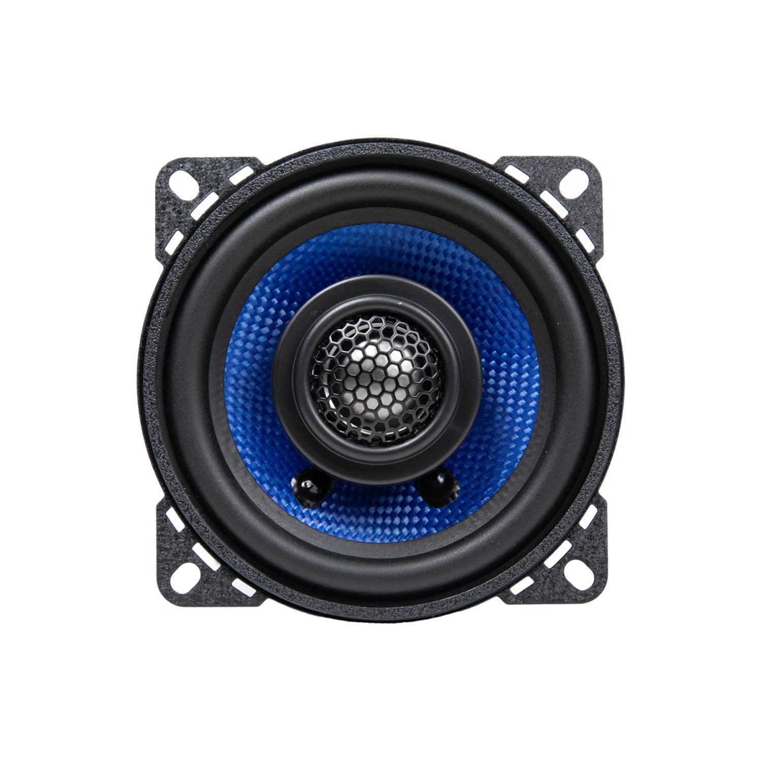 Colossus Classic Hifonics HCC4CX 4-Inch Coaxial Car Speakers with Aluminum Dome Tweeters, 40W RMS Power Handling & Butyl Rubber Surrounds - Black/Blue