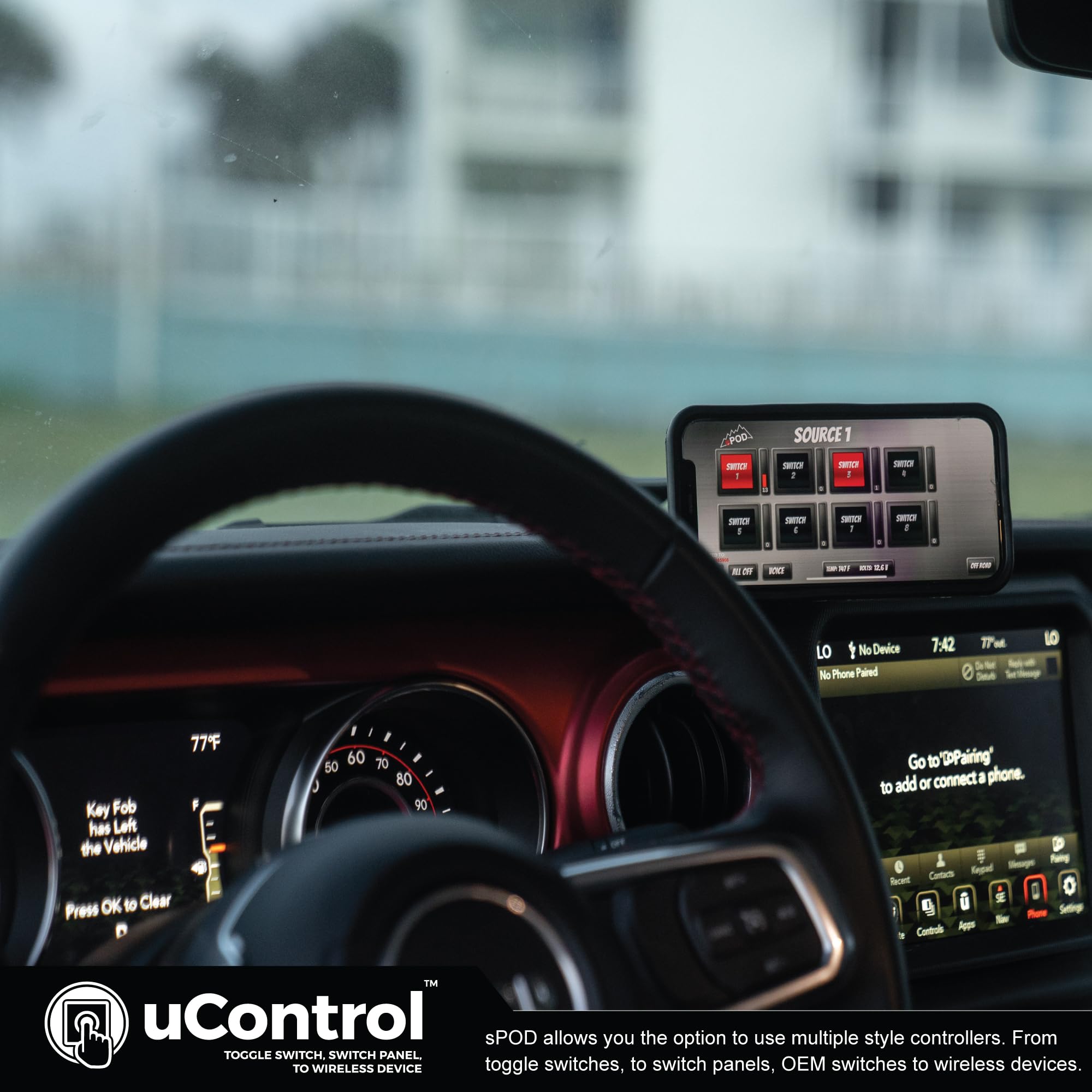 BantamX SPOD 8 Relay Power Control System with Touch Screen Controller and Integrated Bluetooth for Off-Road 4x4, Trucks - USA 5-Year Warranty (Universal Fit; 36" Battery Cable)