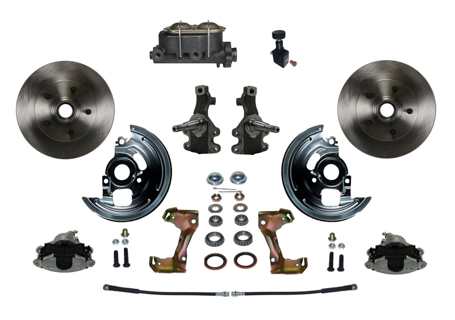 BRAKES LEED Manual Front Disc Brake Conversion 2" Drop Spindle With Cast Iron M/C Adjustable Proportioning Valve
