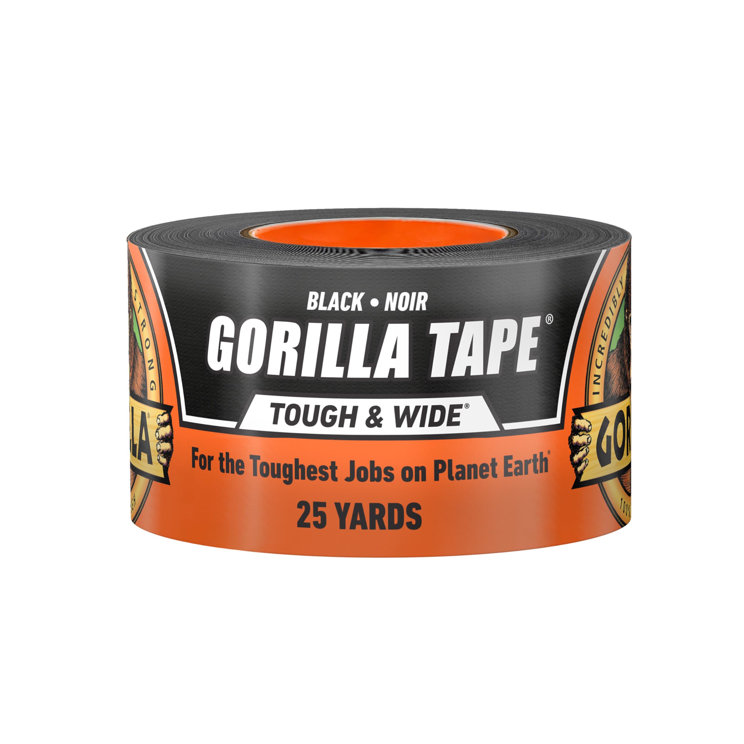 Gorilla Tape Black Tough & Wide, 2.88" x 25 yd (Pack of 1) - Heavy Duty and Weather Resistant for Indoor or Outdoor