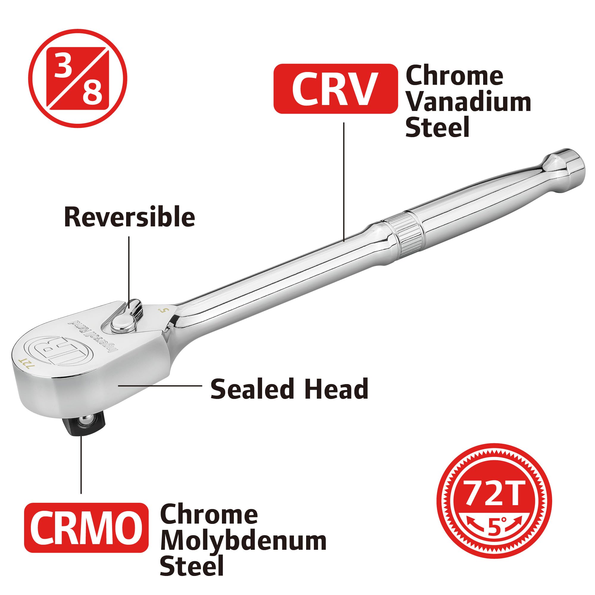Ingersoll Rand 72 Teeth 3/8 Inch Drive Sealed Head Ratchet - 759998