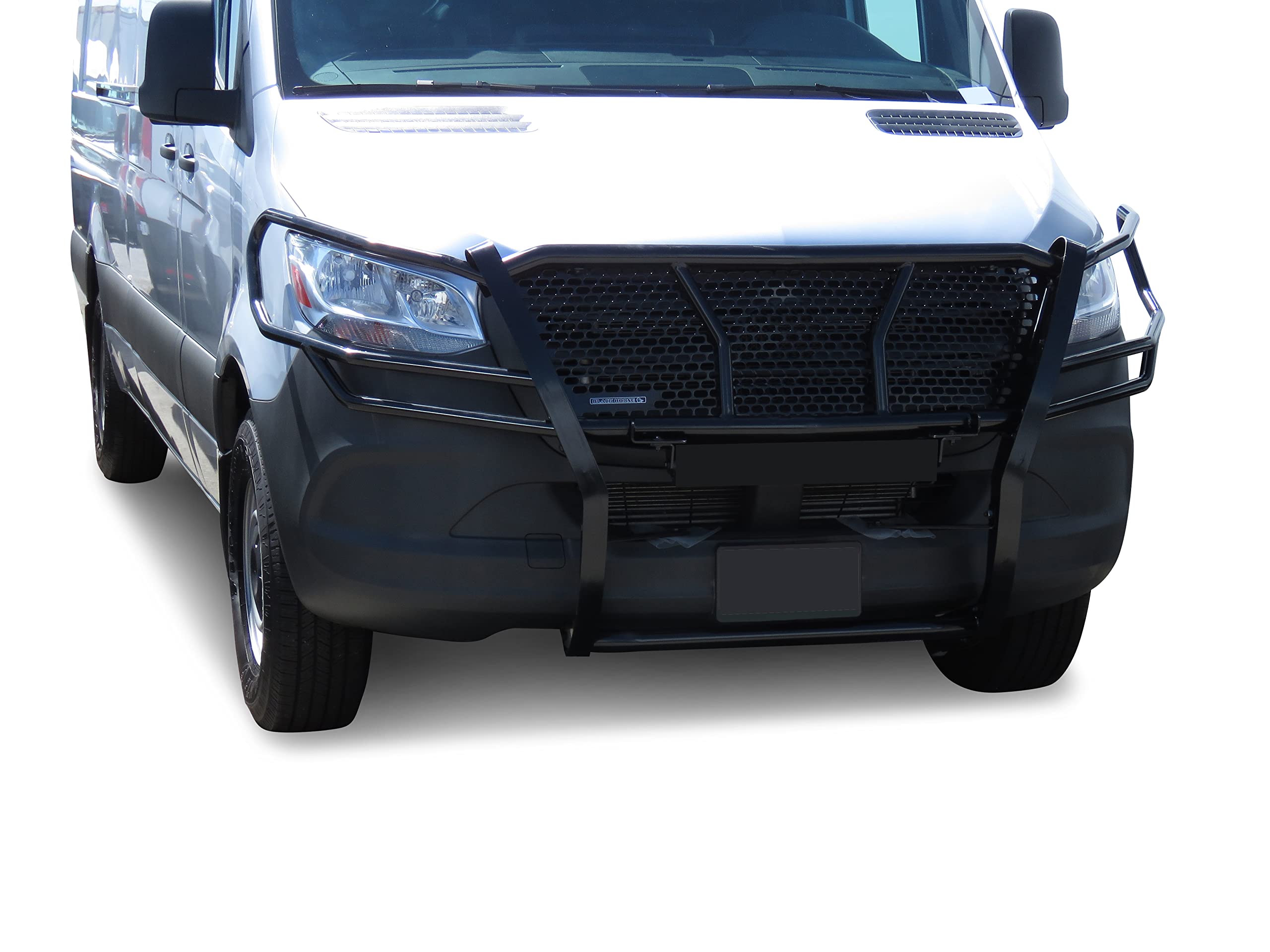 Heavy Duty Black Horse Rugged Grille Brush Bumper Guard Modular Black Compatible with 2019-2025 Dodge Sprinter/Mercedes Benz 1500/2500/3500-RU-DOSP19-B