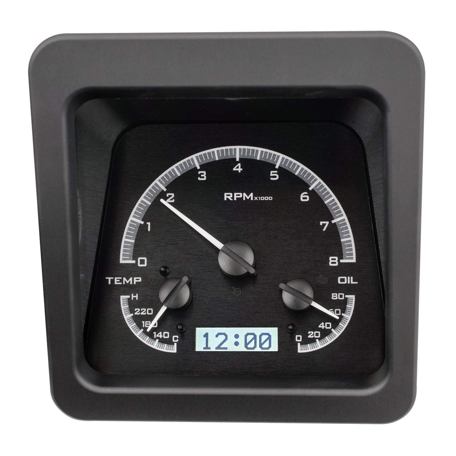 Dakota Digital VHX-69C-CAM-K-W 69 Chevy Camaro Instruments Analog Dash Gauges Black Alloy White