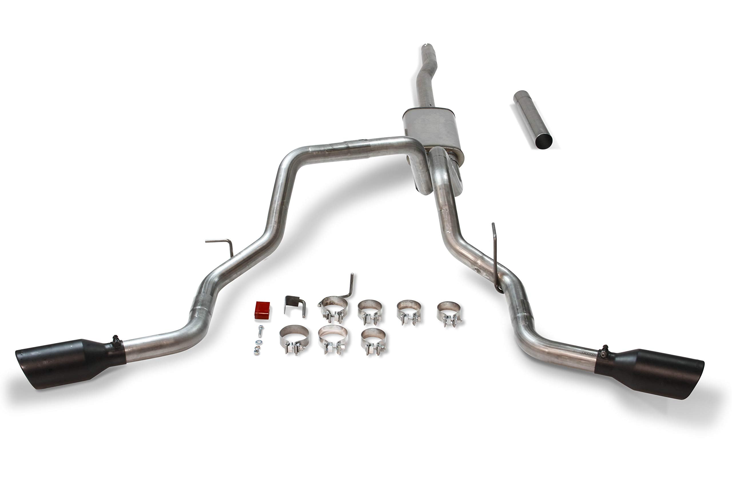 Flowmaster FlowFX 717868 Cat-Back Exhaust Kit Dual 2.5 Inch 409 Stainless Steel Tailpipes 4.5 Inch Black Ceramic Stainless Tips Compatible with 2004-2008 Ford F-150 4.6L 5.4L 2/4WD All Wheelbases