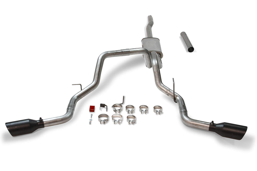Flowmaster FlowFX 717868 Cat-Back Exhaust Kit Dual 2.5 Inch 409 Stainless Steel Tailpipes 4.5 Inch Black Ceramic Stainless Tips Compatible with 2004-2008 Ford F-150 4.6L 5.4L 2/4WD All Wheelbases