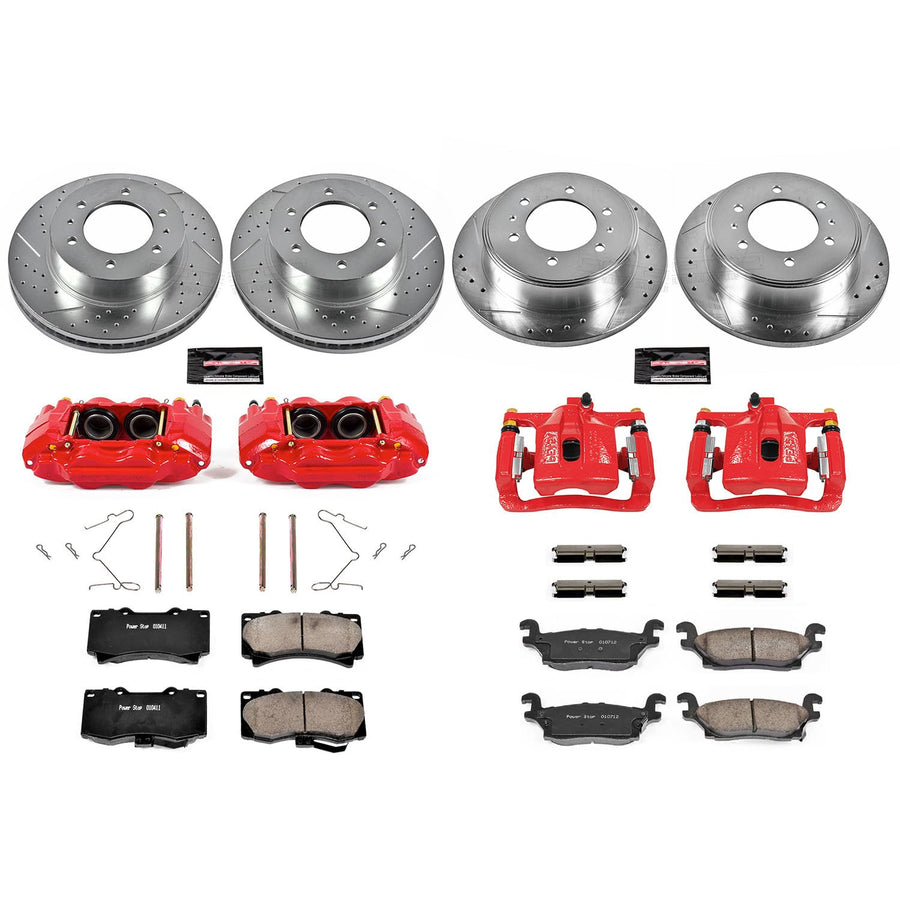 Power Stop Z23 Evolution Sport Brake Kit Front and Rear (with Calipers) For Hummer H3 2006-2010, Hummer H3T 2009-2010 [Model Specific]