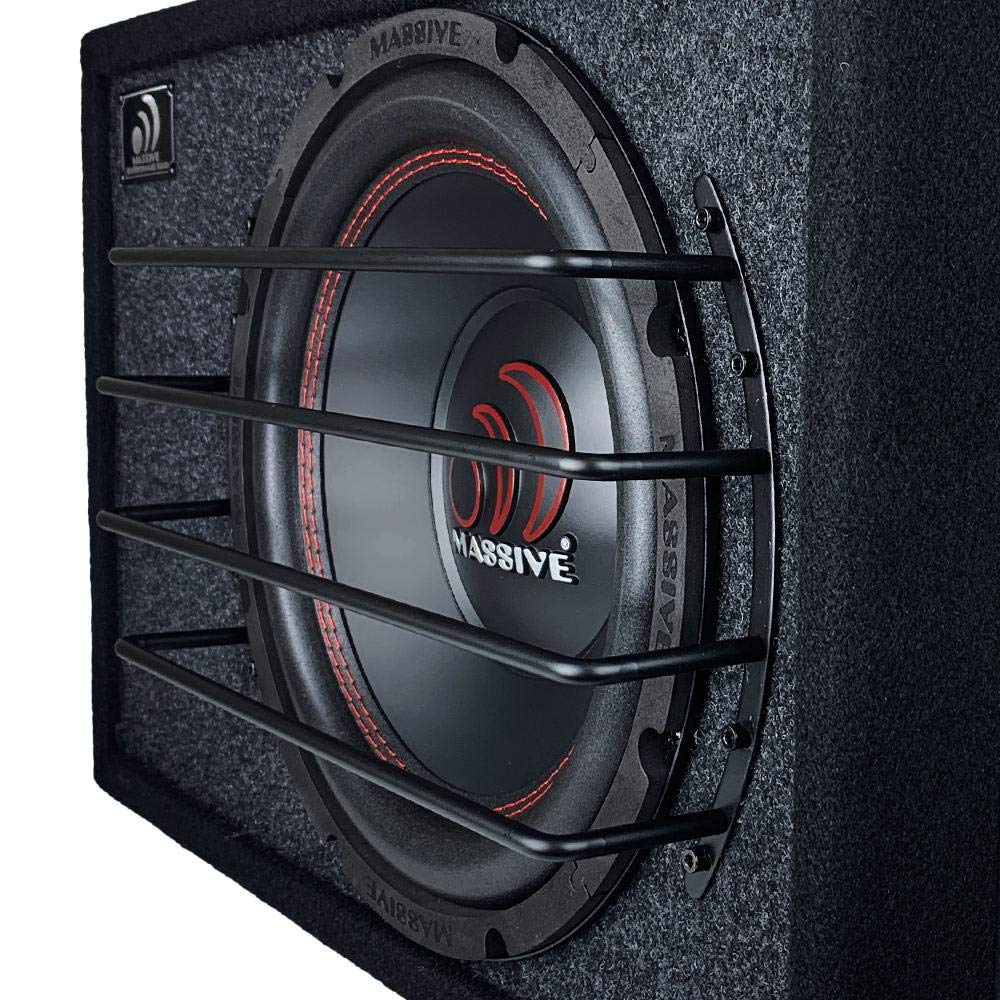 GRILL12 Massive Audio 12-Inch Subwoofer Grill | Deep-Set Anodized Steel Protective Cover - Heavy-Duty Mesh Guard for Car Audio Subs – Universal 12" Speaker Protection