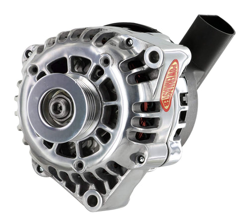 Alternator Powermaster 68242 Polish (CS130D 165A 6 Groove Pulley 5:00 with Air Duct Cover 1 Wire or OE Hookup)