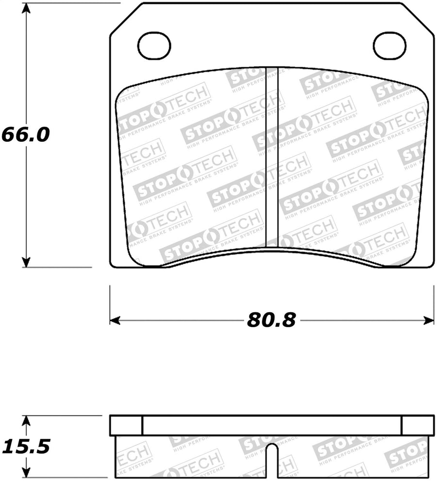 Brake Pads StopTech 308.00090; Front, Rear with Shims Street