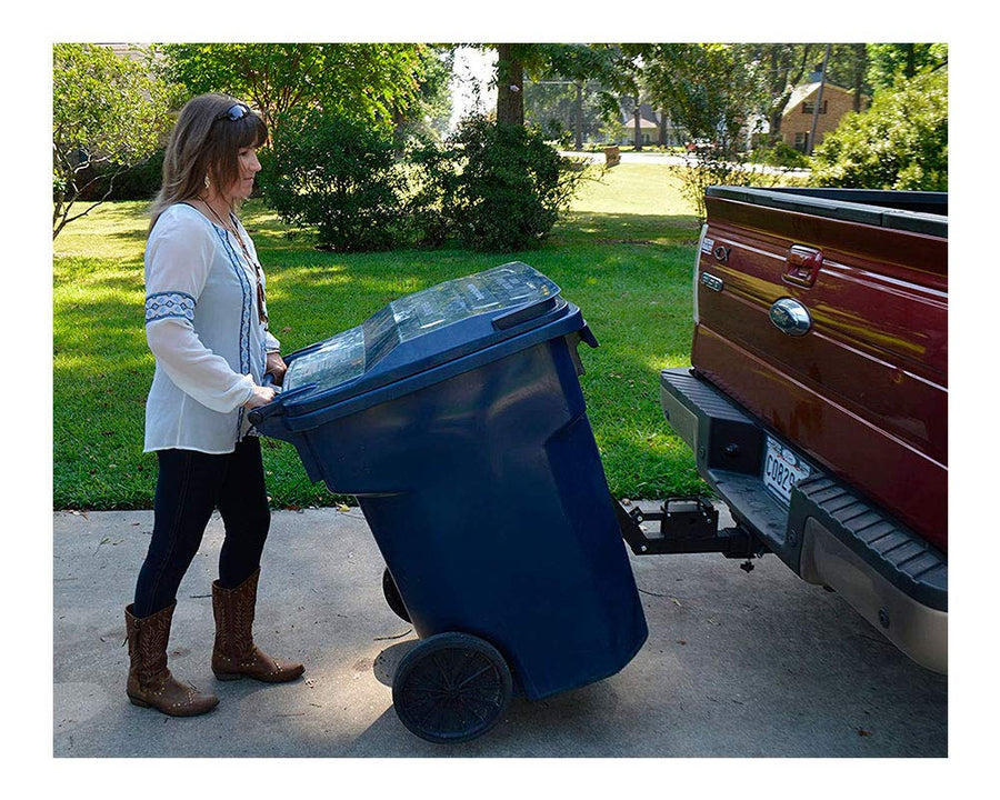 Tote Caddy GREAT DAY Trash Can Transporter - Fits Truck/Auto/Golf Cart/ATV With 2in Hitch Receiver - 200 lbs Weight Capacity - Black Powder-Coated Finish, TC5000