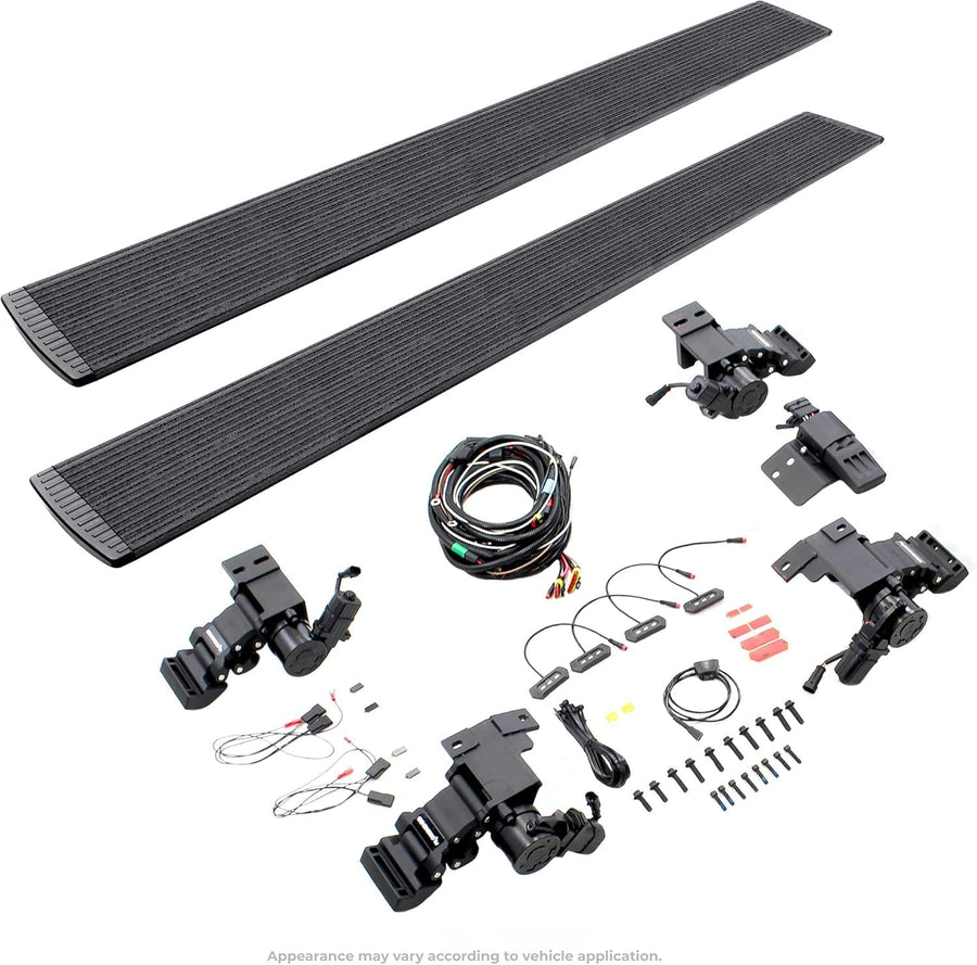 Volt Power Running Boards RealTruck for Chevrolet Silverado 1500 (2019-2025) Standard Cab | Aluminum, Protective Bedliner Coating | 20404857T | Electric Powerstep & Retractable Steps