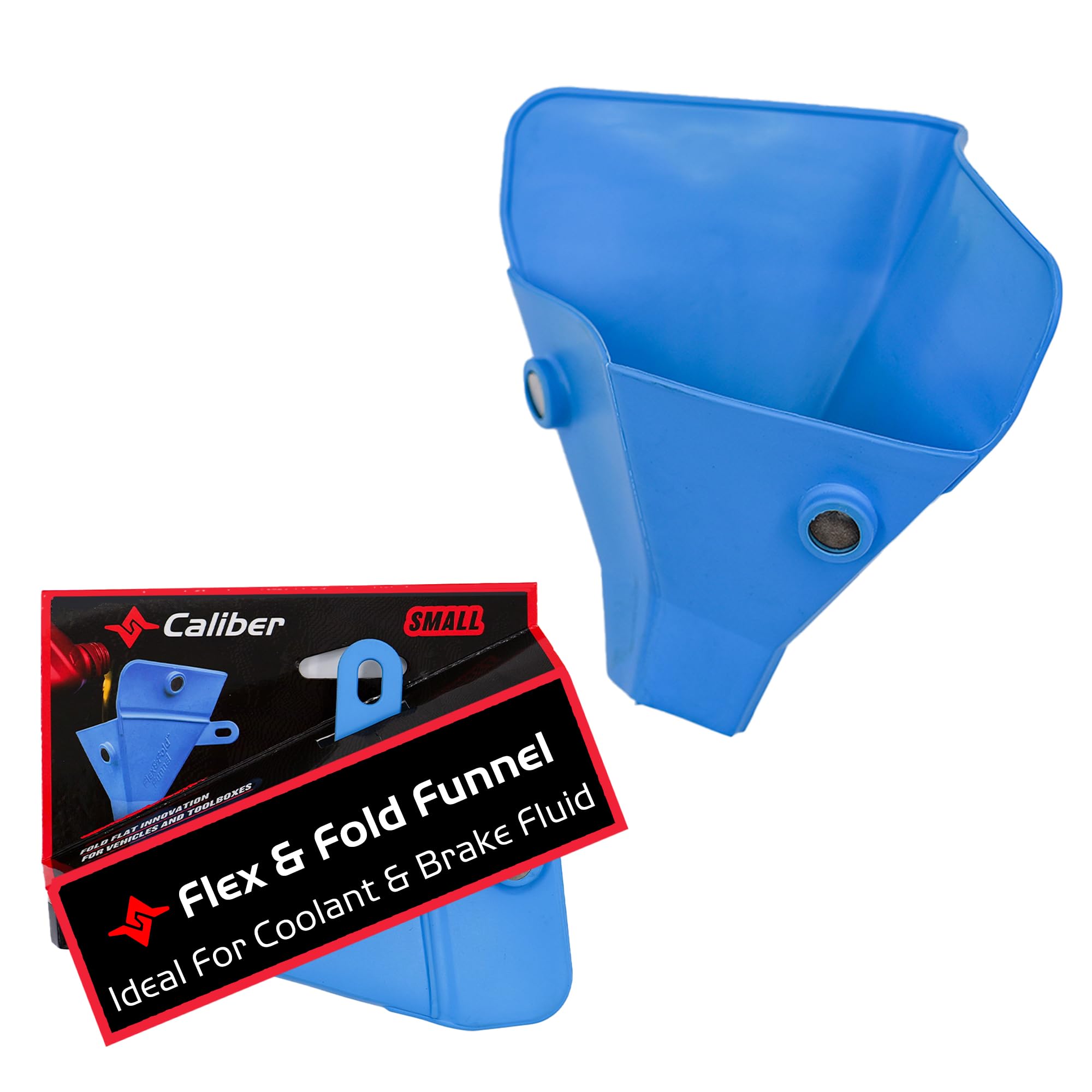 Flexible Funnel Caliber Flex & Fold for Automotive & General Use, Small Funnel, Blue