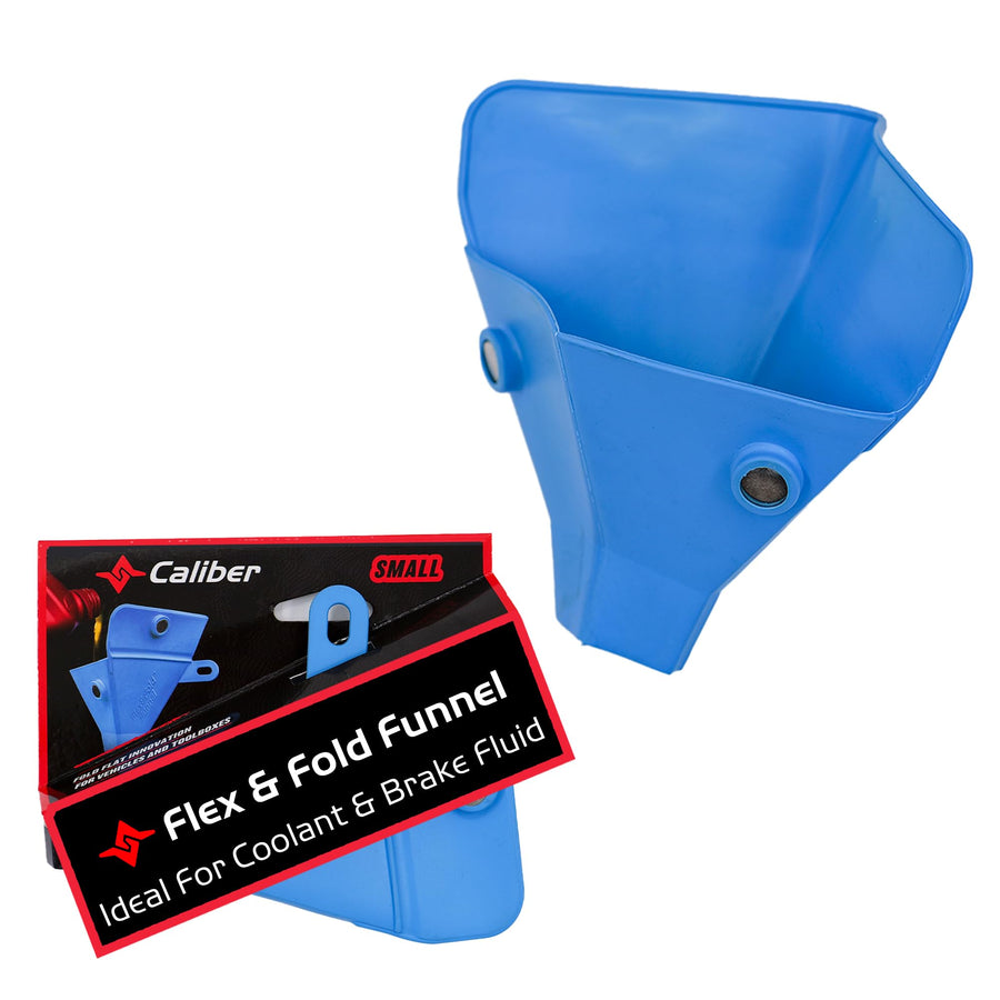 Flexible Funnel Caliber Flex & Fold for Automotive & General Use, Small Funnel, Blue