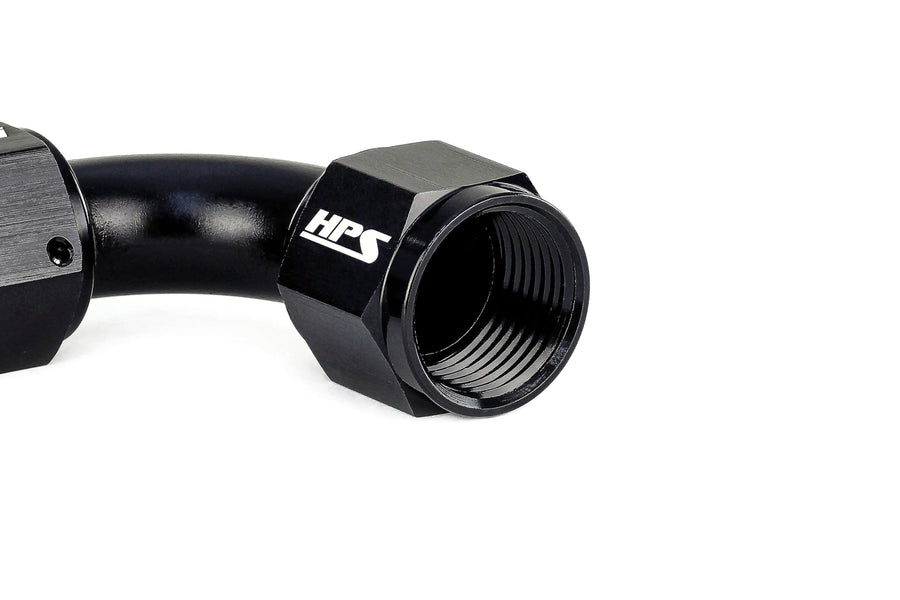HPS AN9901-10 Female to Female AN Swivel Coupling Adapte Fitting, Aluminum, Size: AN-10, Angle: 90 degree, Black