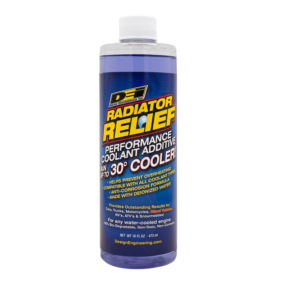 Design Engineering Engine Coolant Radiator Relief Coolant Additive for Cars, Trucks, RVs, Motorcycles & More Reduces Engine Temps Up to 30°F 16 oz.