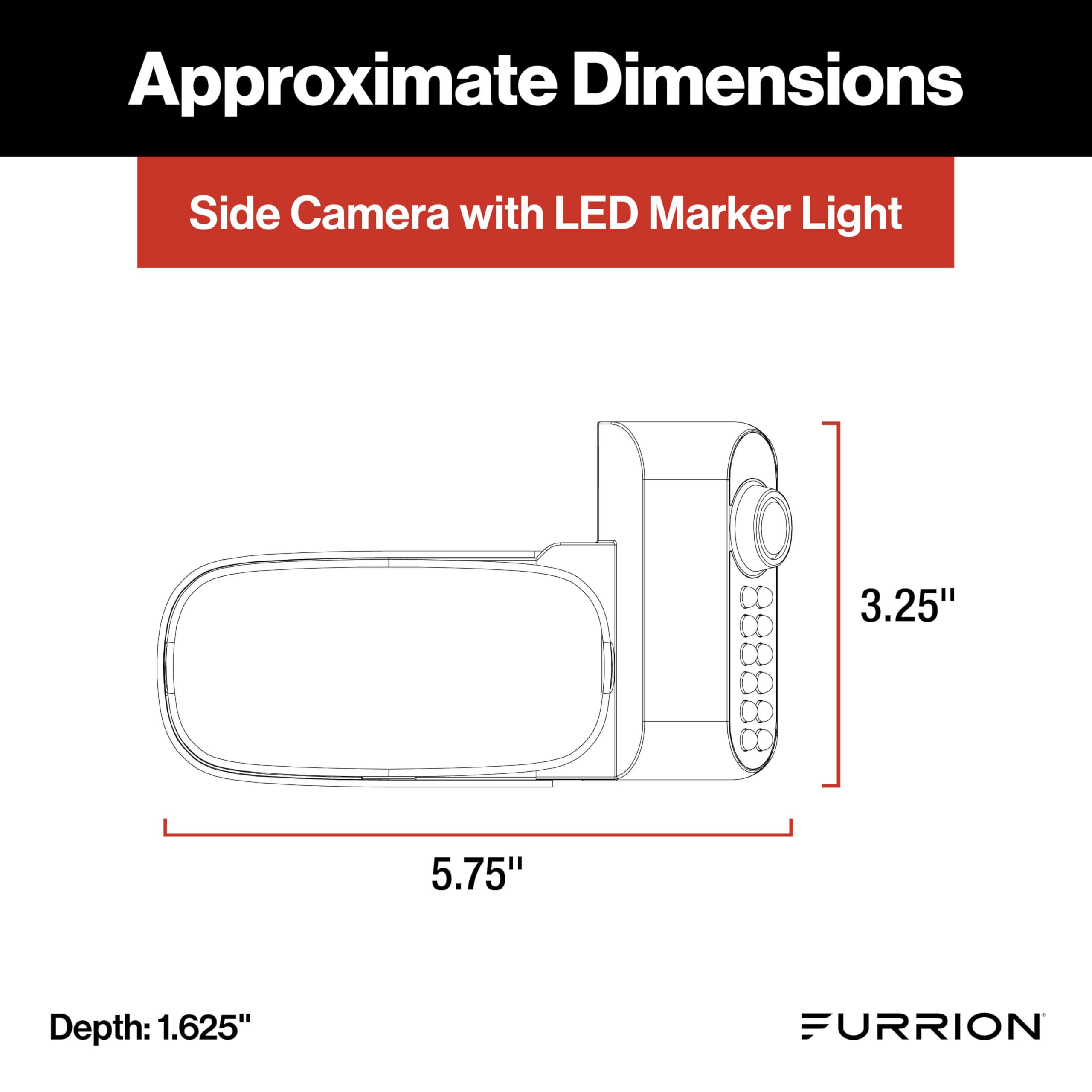 Furrion Vision S+ Observation System RV with 7" Monitor, Left/Right Side Cameras, LED Marker Lights, Sharkfin, Infrared Night Vision, Live Streaming, Wide Viewing Angle - FOS7HTAEN