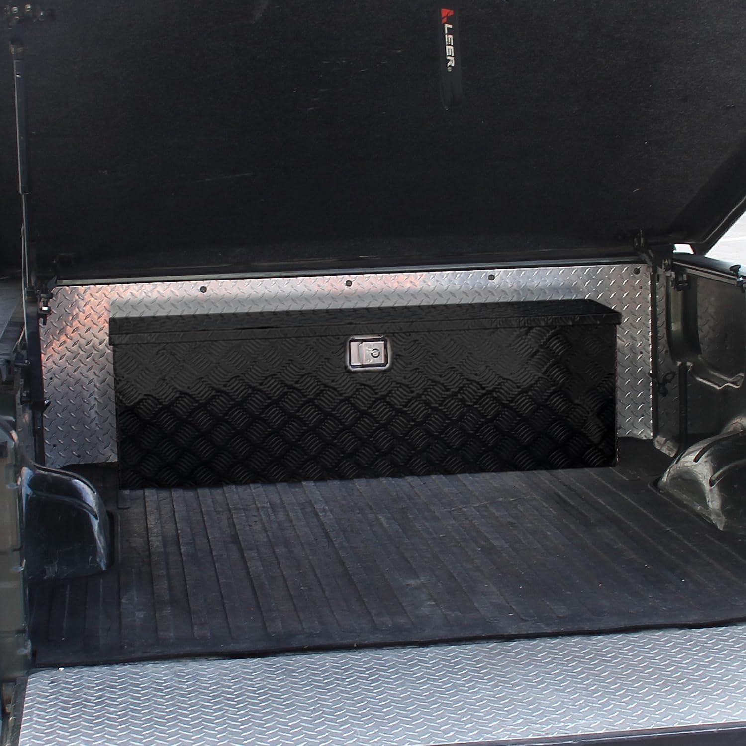 Truck Pickup Bed Spec-D Tuning Utility Chest Aluminum Black Tool Box Trailer Storage W/Lock Key 49x15x15