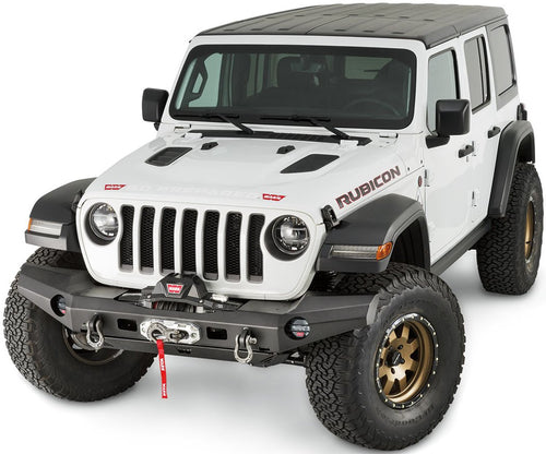 Full-Width WARN Front Bumper for Jeep JL Wrangler, Without Grille Guard Tube
