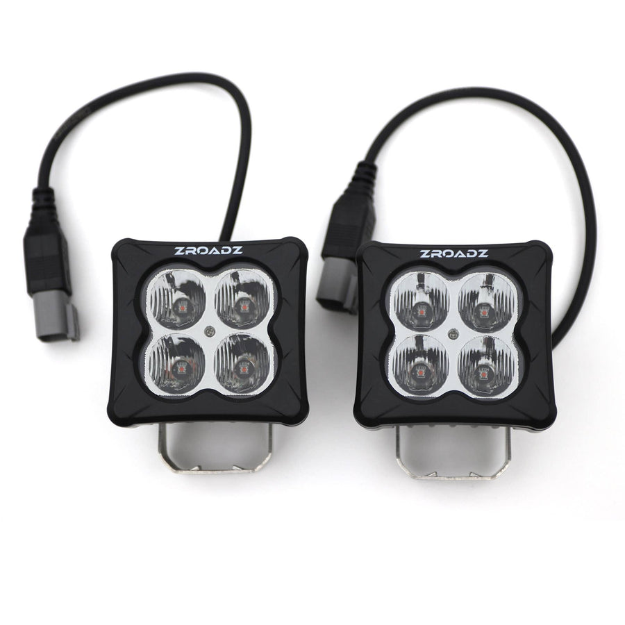 ZROADZ 3"Light Pod Kit, G2 Series, Amber, Flood 2 Piece Kit w/Harness Z30BC12W-D3A-K