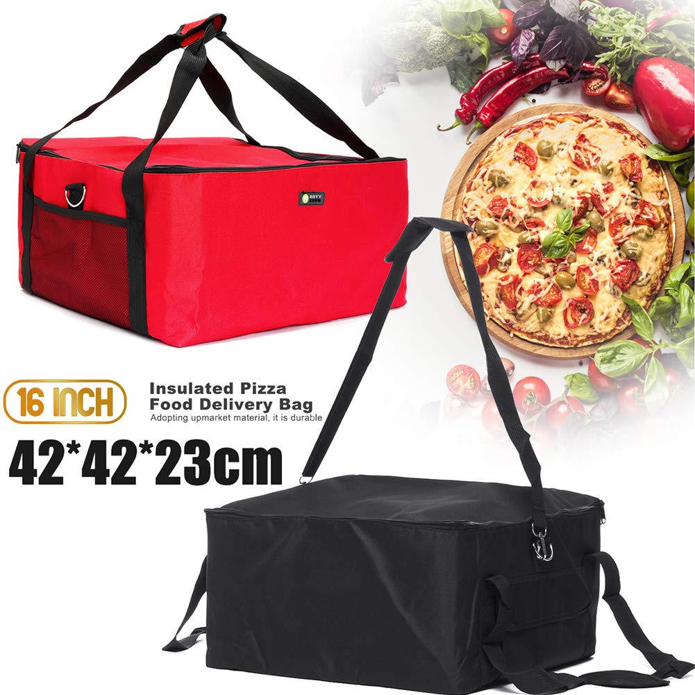 Pizza Bag with Aluminium Fabric, Food Delivery Bag, Waterproof Insulation, Portable Thermal Bag or Hot Food Delivery (16 Inch)