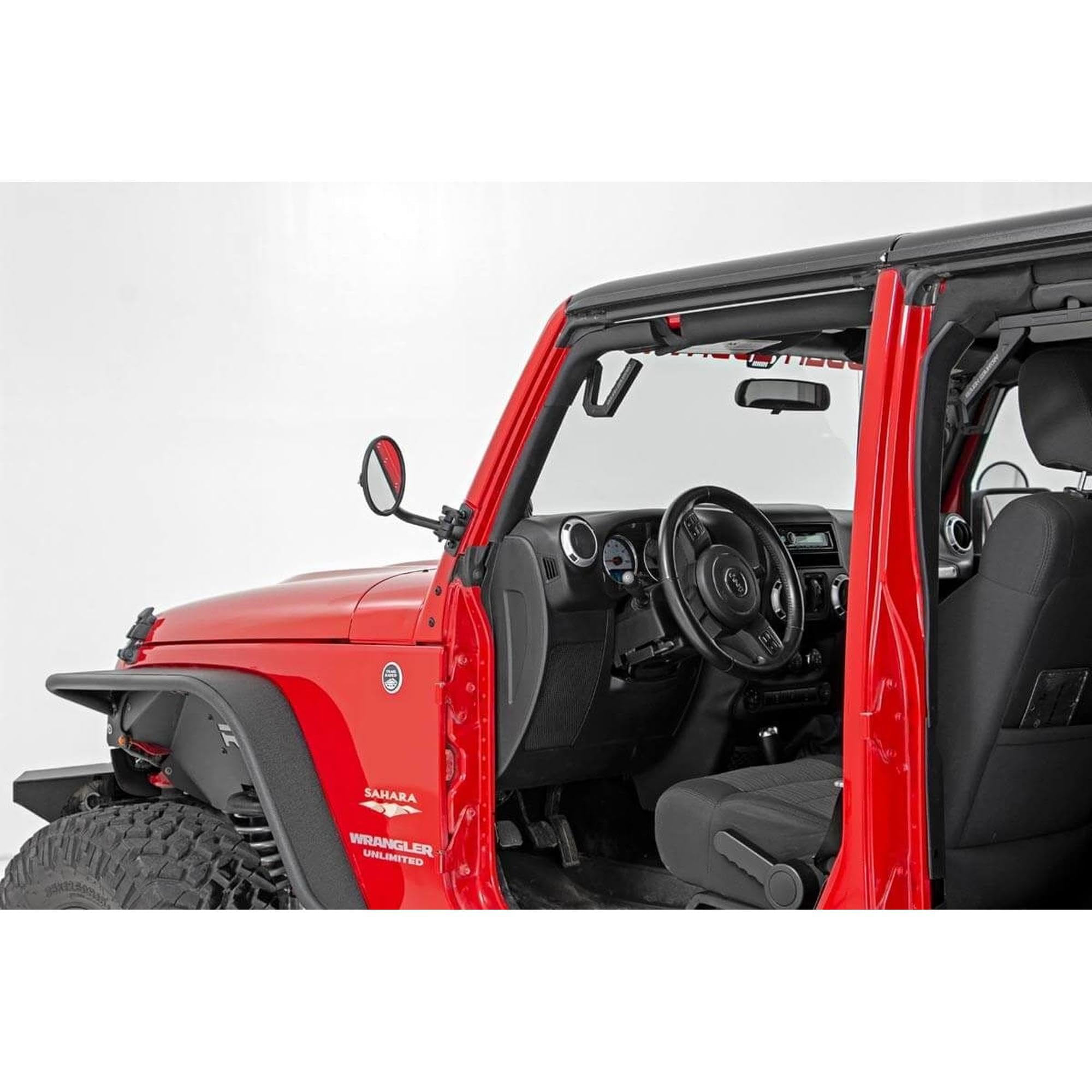 Rough Country Trail Round Mirror for Jeep Wrangler JK/Wrangler Unlimited (2007-2018)