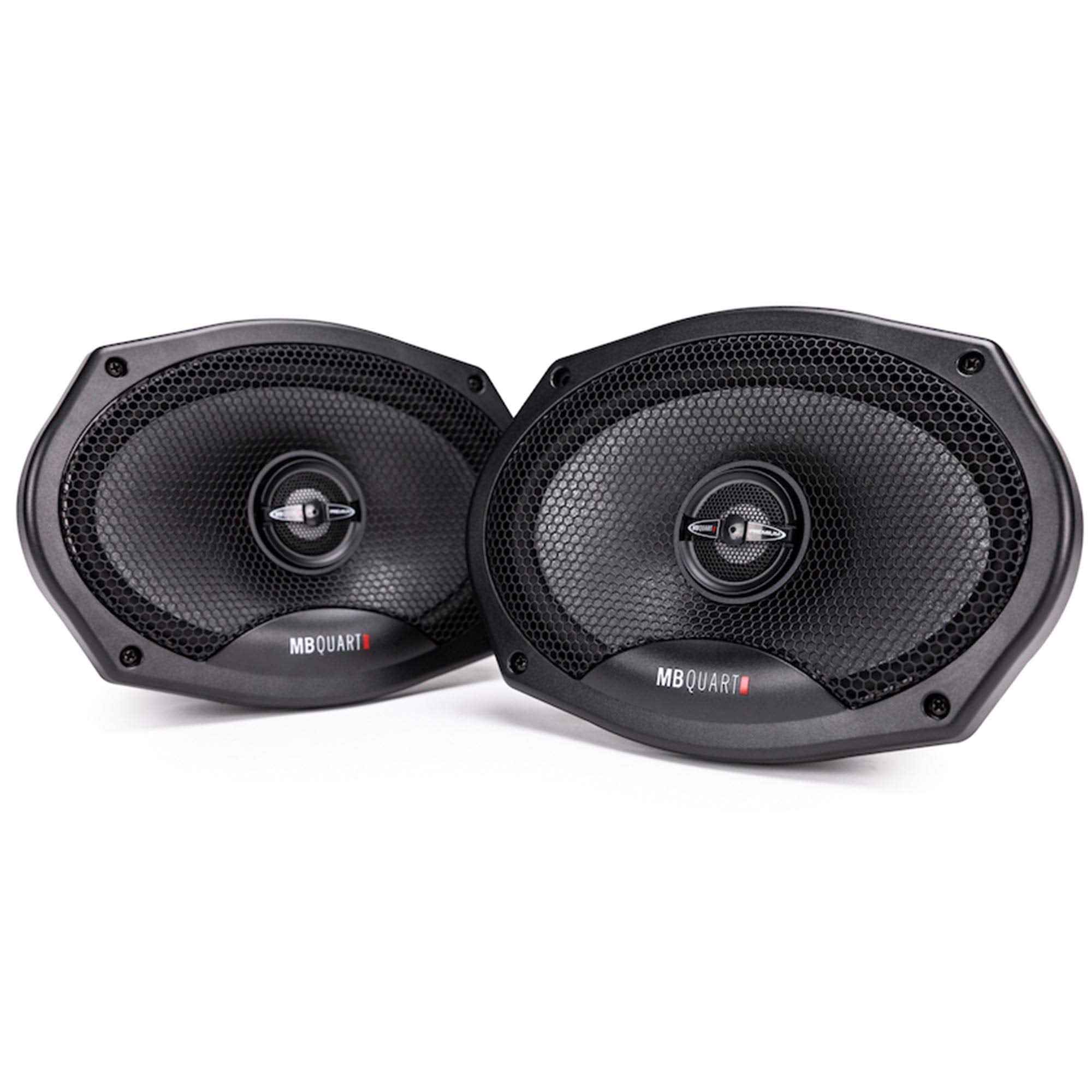 MB Quart Premium PK1-169 Car Speakers (Black, Pair) – 6x9 Inch Coaxial Speaker System, 220 Watt, 2-Way Car Audio, 4 OHMS (Grills Included)