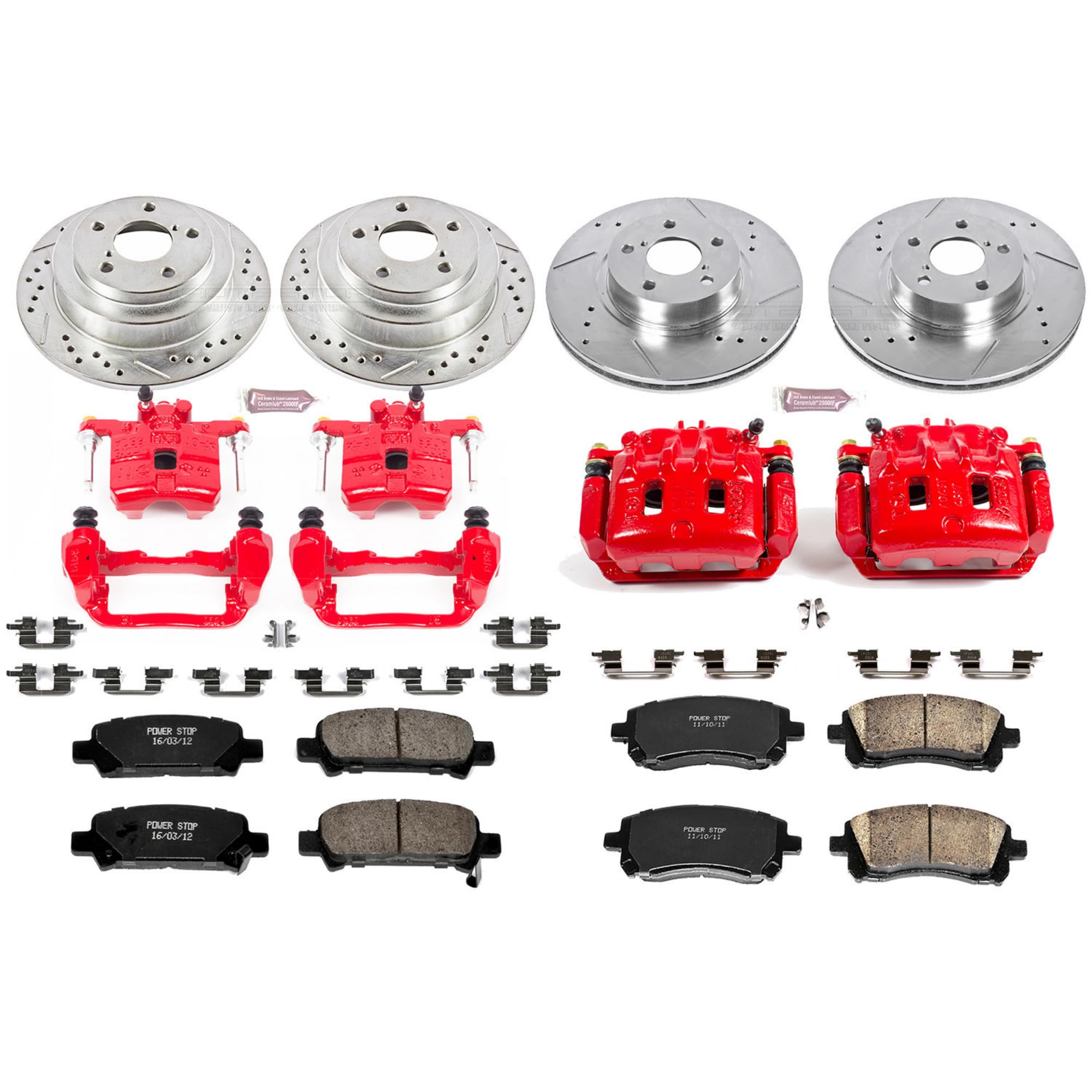 Power Stop Z23 Evolution Sport KC1122 Brake Kit with Powder Coated Calipers (Brake Pads, Drilled/Slotted Rotors)