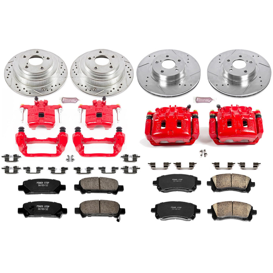 Power Stop Z23 Evolution Sport KC1122 Brake Kit with Powder Coated Calipers (Brake Pads, Drilled/Slotted Rotors)