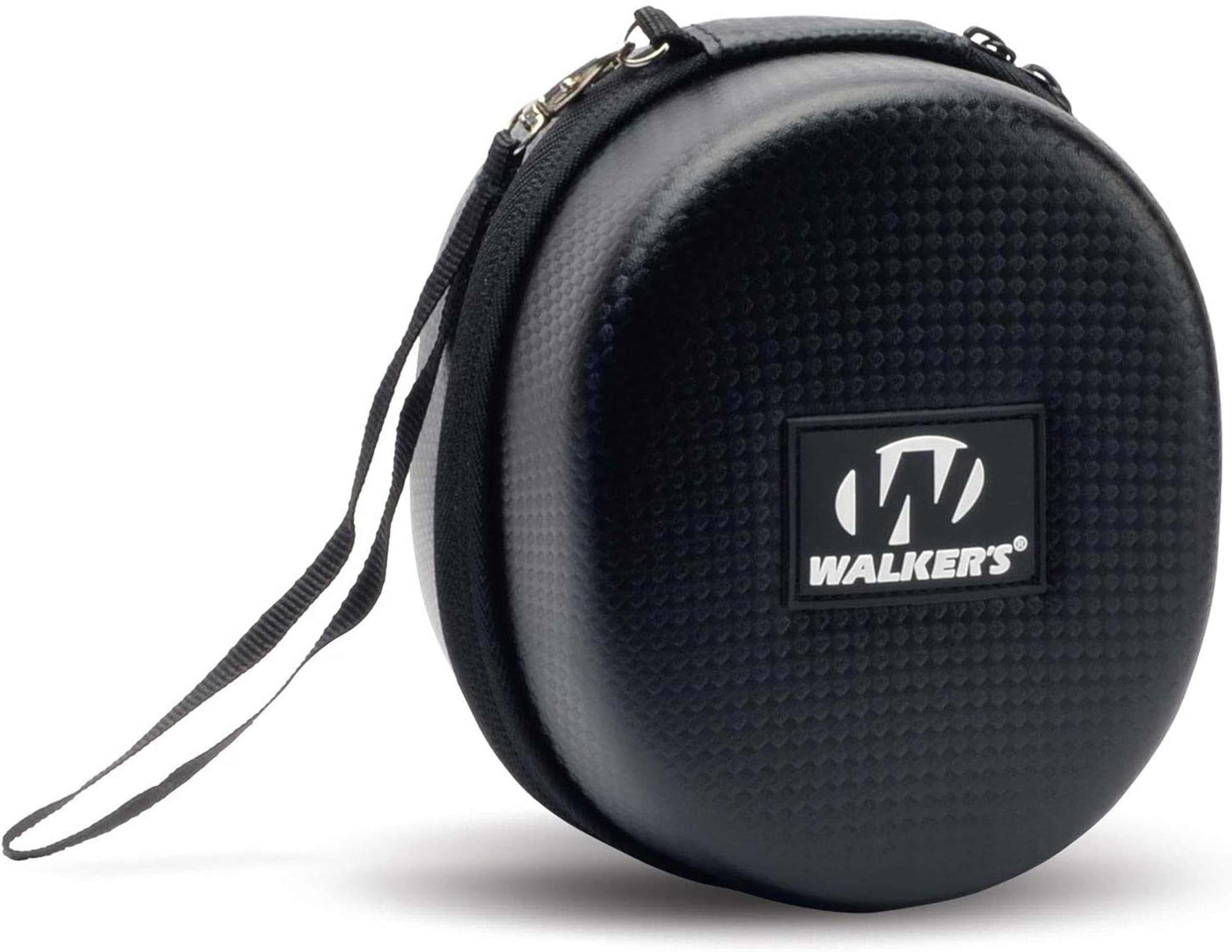 Protective Case Walker's Muff | Weather-Resistant Durable Shockproof Dustproof EVA Carbon Finish Hunting Range Shooting Earmuff Carrying Case, Nylon Lanyard