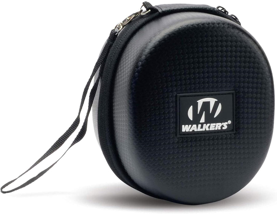 Protective Case Walker's Muff | Weather-Resistant Durable Shockproof Dustproof EVA Carbon Finish Hunting Range Shooting Earmuff Carrying Case, Nylon Lanyard