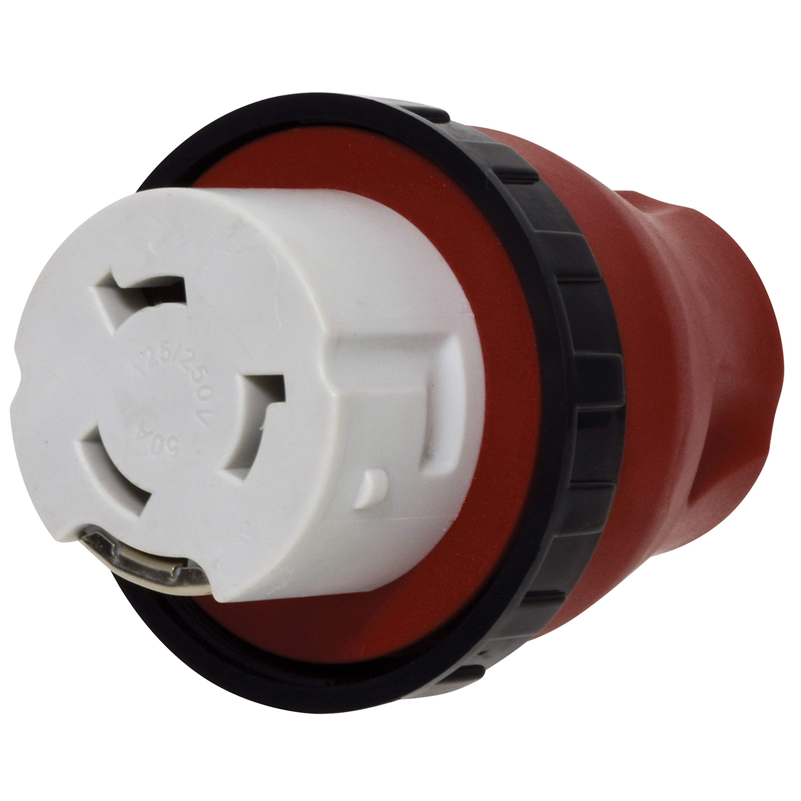 Valterra A10-1550DAVP Detachable Mighty Cord Adapter Plug - 15AM to 50AF, Red (Carded)