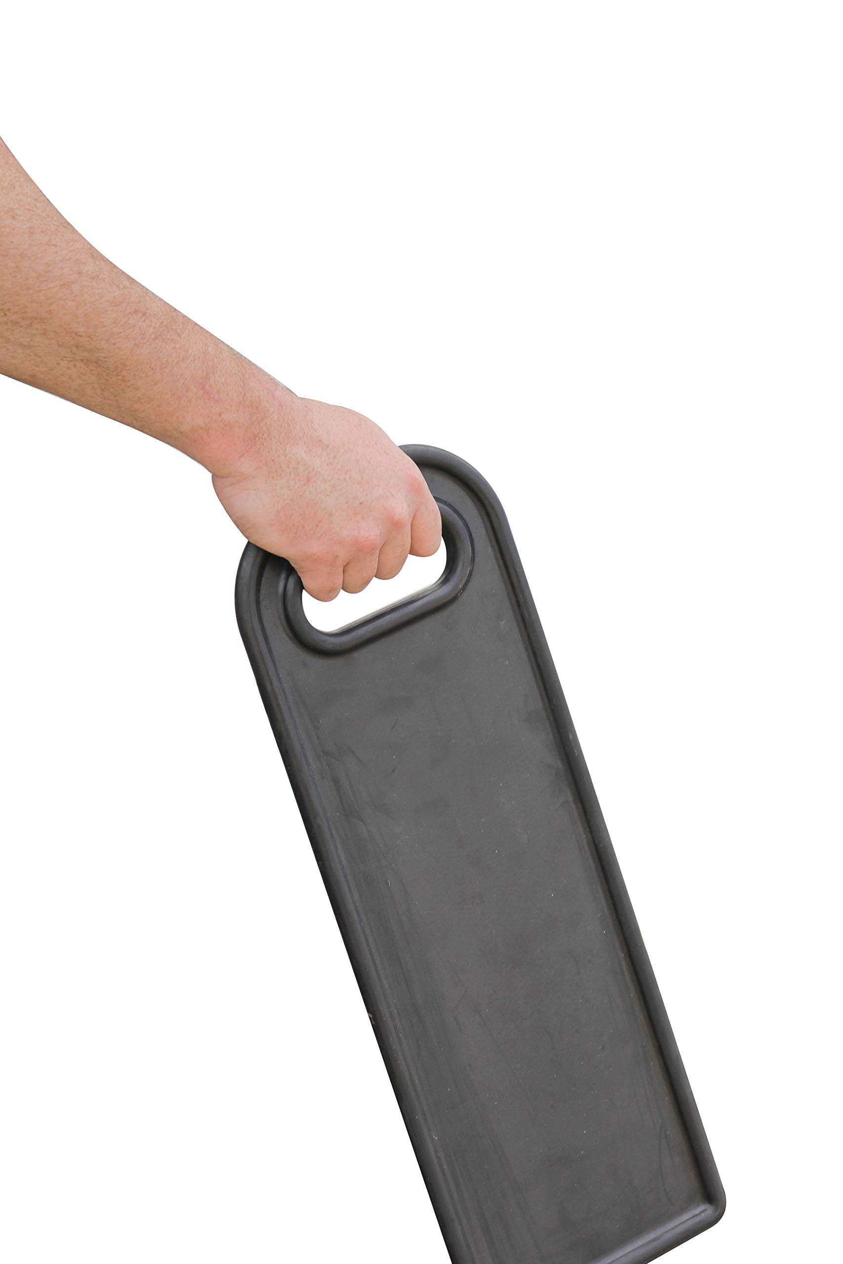 Camco Non-Slip Base Pad for Camper/RV Curved Levelers and Wheel Chocks - Keeps RV Wheel Chocks & Curved RV Leveling Blocks from Shifting - Features Built-in Carry Handles - Crafted of Rubber (44426)