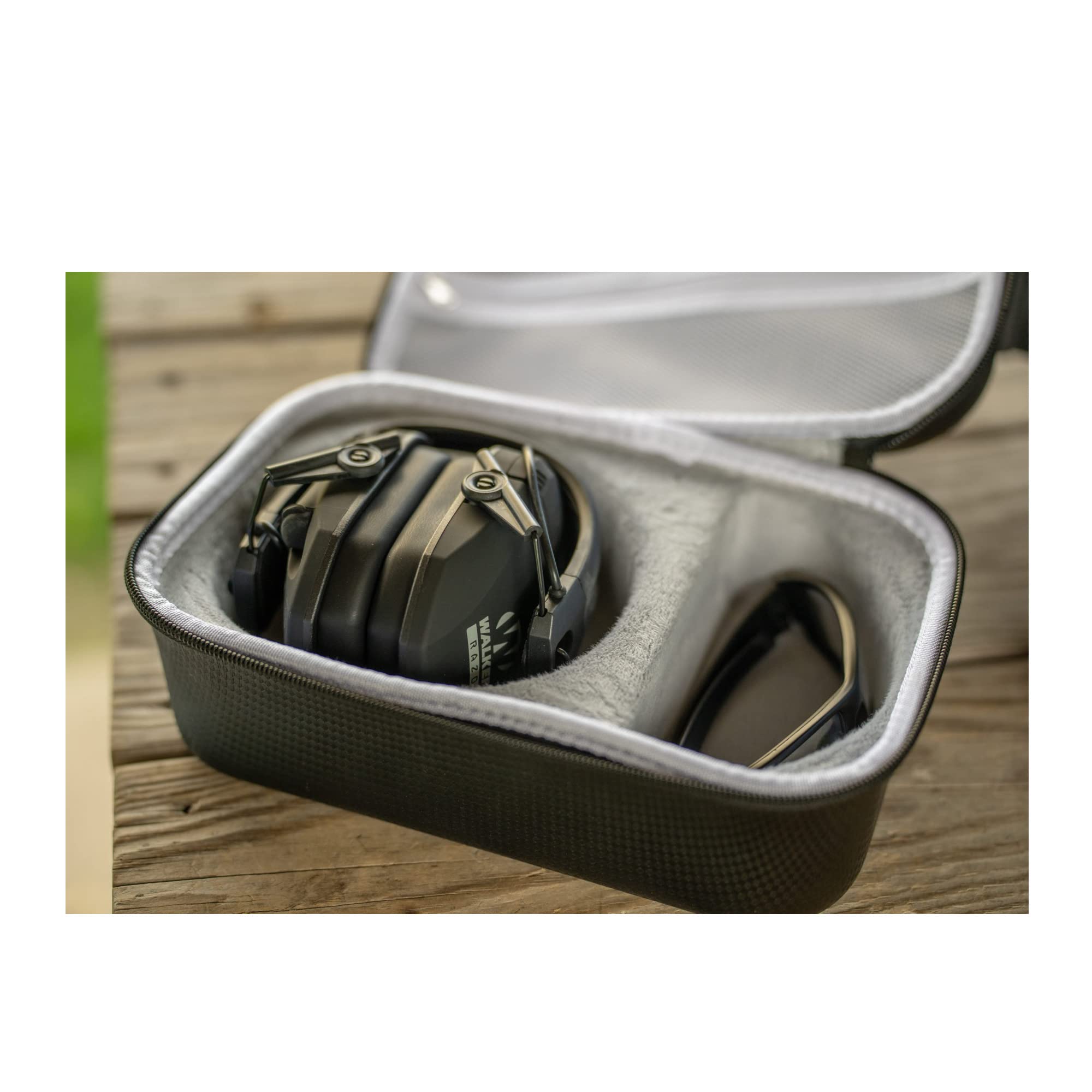 WALKER'S Durable Weather-Resistant Shockproof Dustproof EVA Scratch-Free Lining Protective Carrying Storage Case for Hunting Shooting Earmuff, Glasses & Accessories