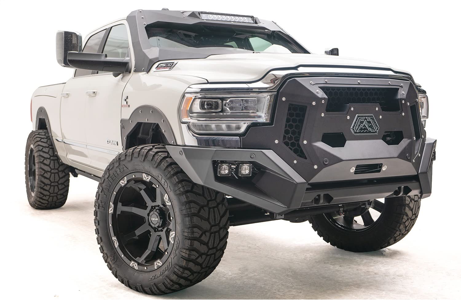 Fab Fours Full Width GR4400-B Raw Winch HD Bumper Grumper