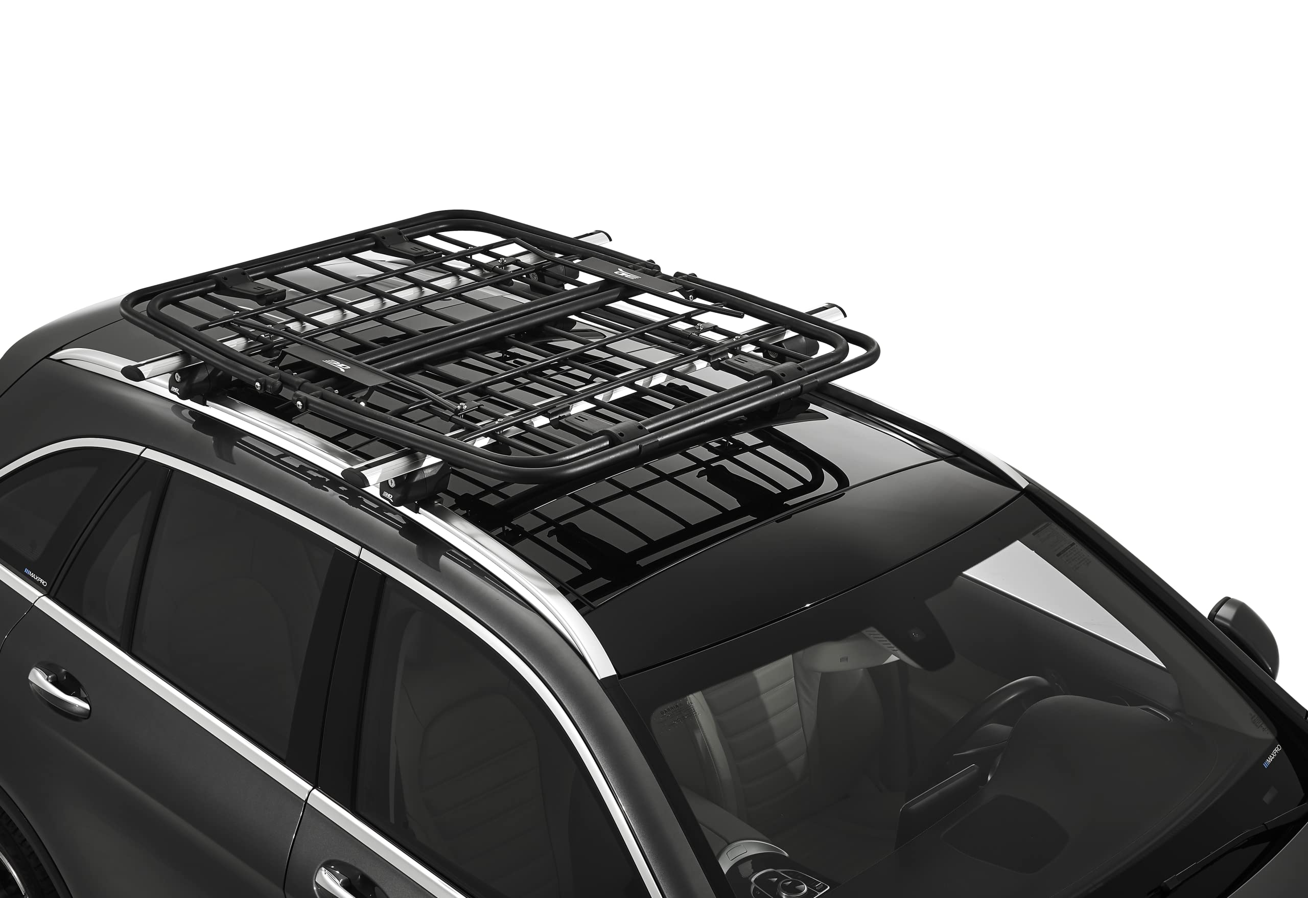Transforming 3D MAXpider Roof Basket - Rooftop Cargo Basket, 52” x 43”, Adjustable Folding Multiple Configuration, Secure Luggage Storage Carrier, Mount on Universal Cross Bars for SUV/Truck/Car