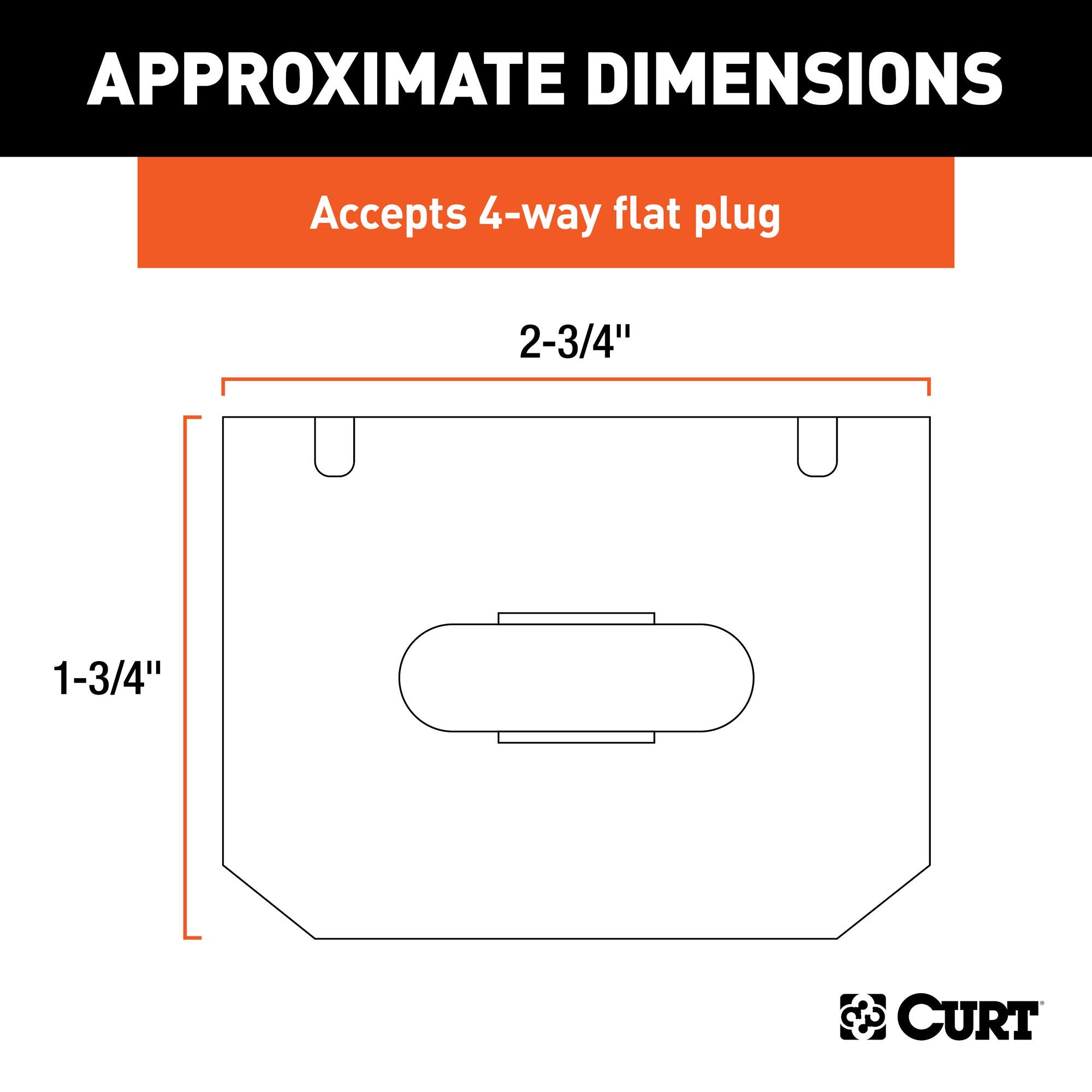 4-Pin Flat Trailer Wiring Harness CURT 58345 Vehicle-Side