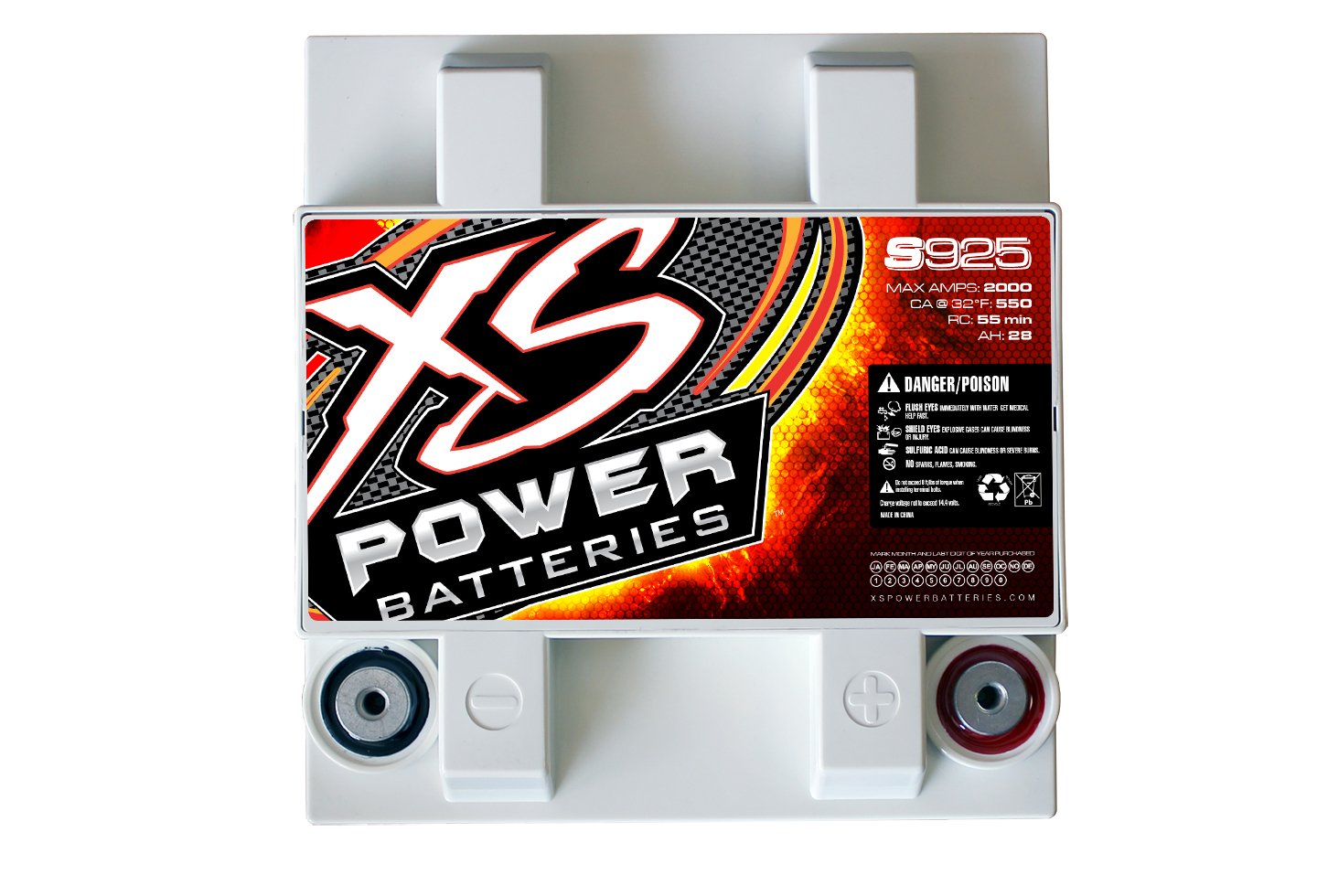 S925 XS Power 'S Series' 12V 2,000 Amp AGM Automotive Starting Battery with Terminal