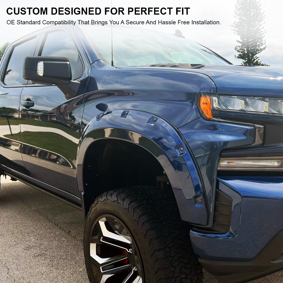 Spec-D Tuning Black Right Passenger Side Power Fold Power Heated Side Mirror w/Blind Spot + Temp Sensor Compatible with 2019-2025 Chevy Silverado 1500