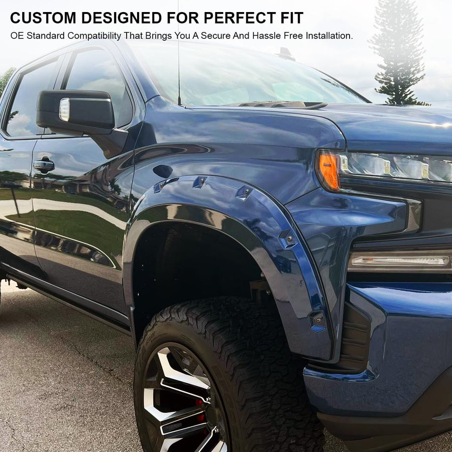 Spec-D Tuning Black Right Passenger Side Power Fold Power Heated Side Mirror w/Blind Spot + Temp Sensor Compatible with 2019-2025 Chevy Silverado 1500