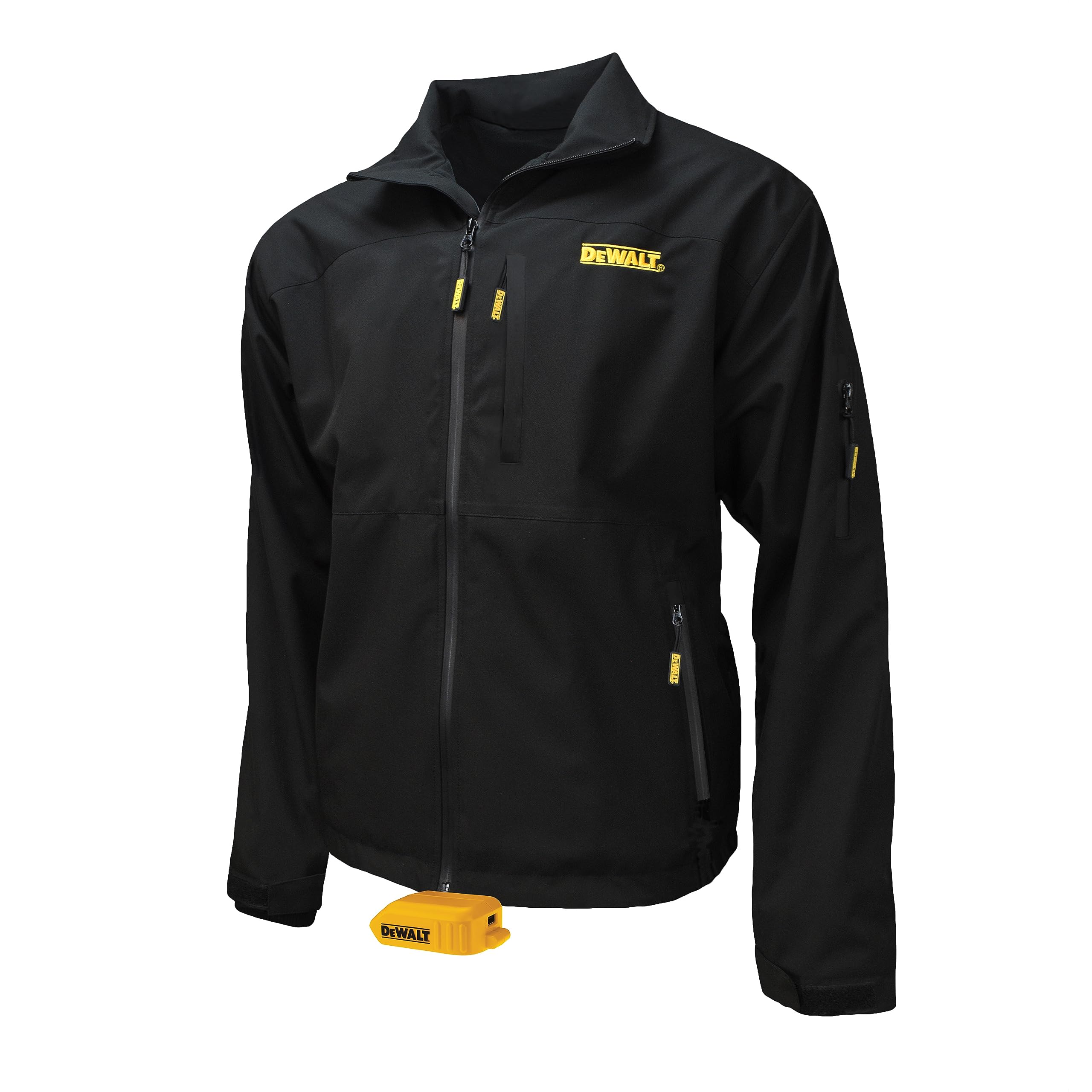 DEWALT Heated Unisex Structured Soft Shell Jacket Kitted,Black