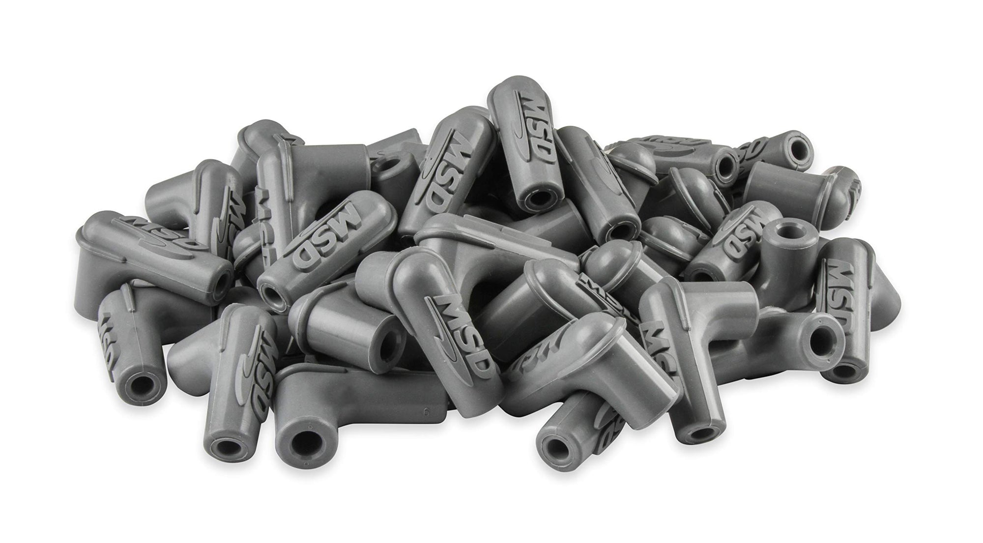 34514 MSD Boots, 90 Degree Logo Spark Plug, Gray Silicone 50EA