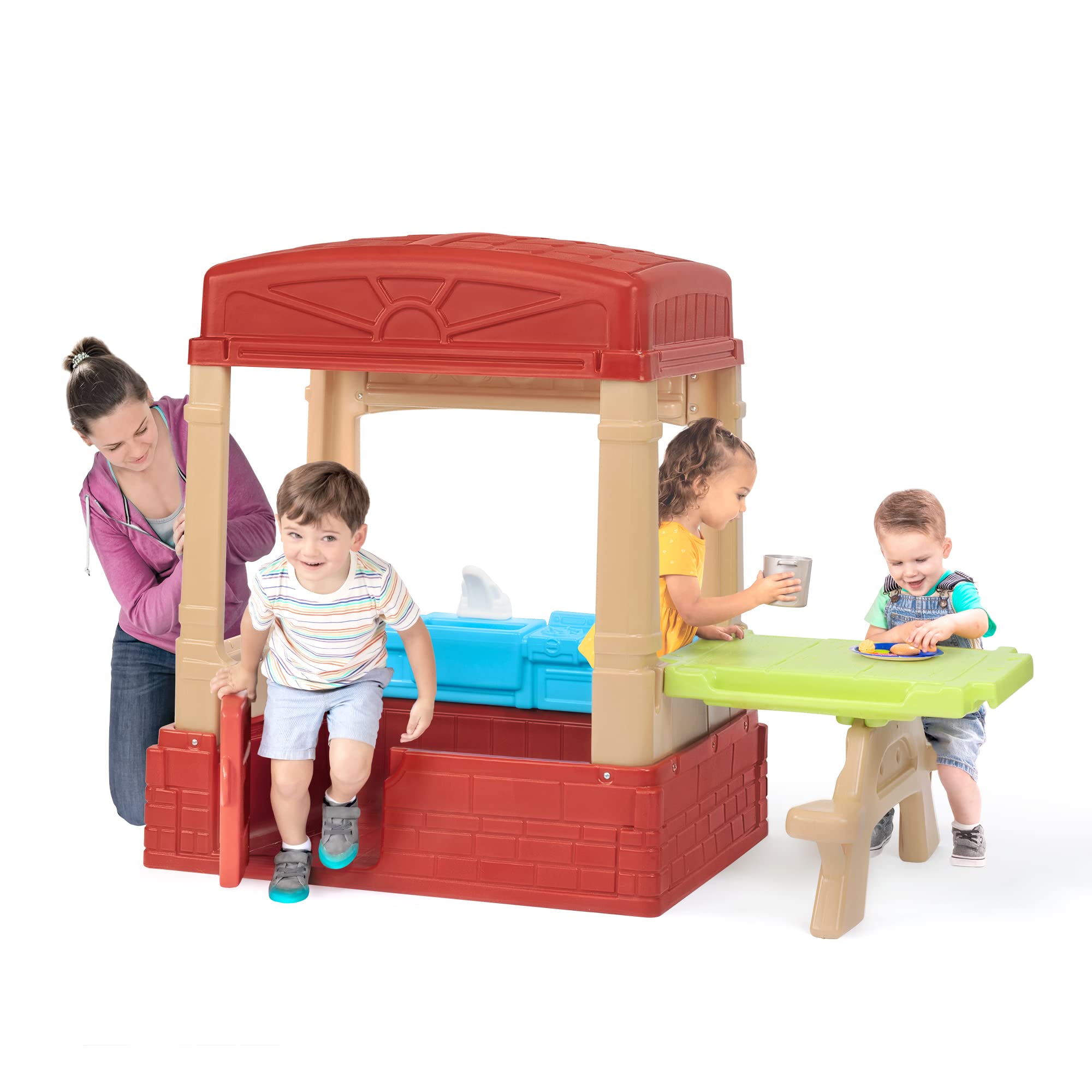 Sunny Day Simplay3 Indoor or Outdoor Cottage Picnic Playhouse for Toddlers and Young Children with Kitchenette and Picnic Table…
