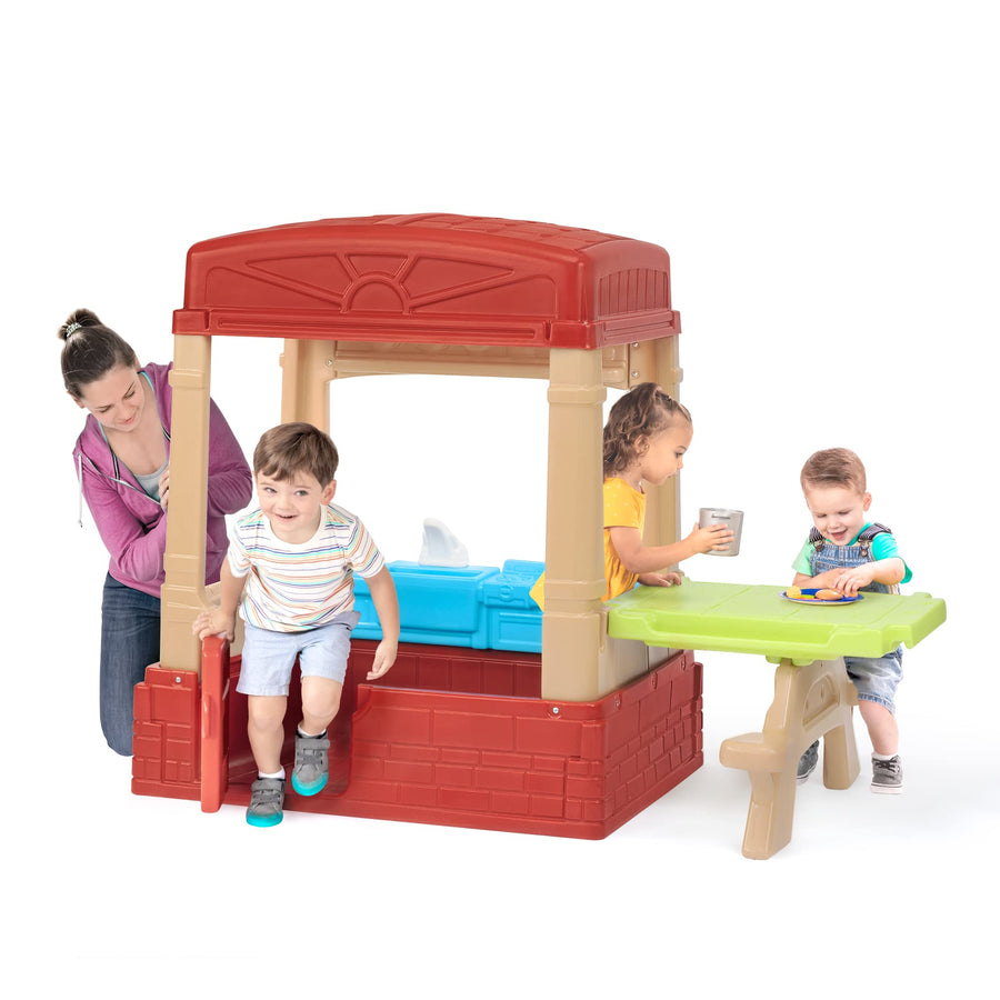 Sunny Day Simplay3 Indoor or Outdoor Cottage Picnic Playhouse for Toddlers and Young Children with Kitchenette and Picnic Table…