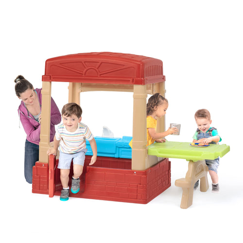 Sunny Day Simplay3 Indoor or Outdoor Cottage Picnic Playhouse for Toddlers and Young Children with Kitchenette and Picnic Table…